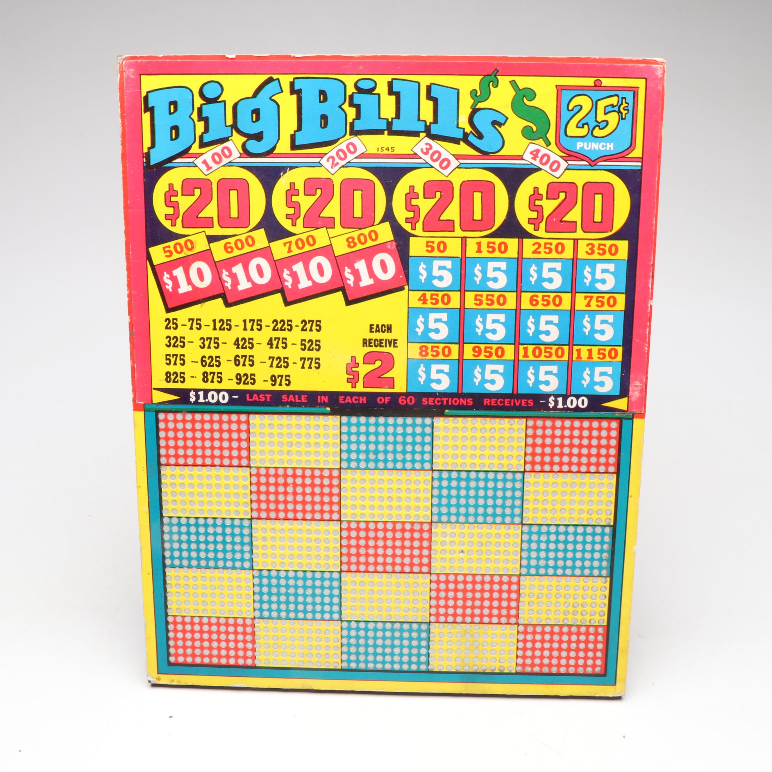 Big Bill's, Dime King and Spotlight Punchboards, Early to Mid-20th C.