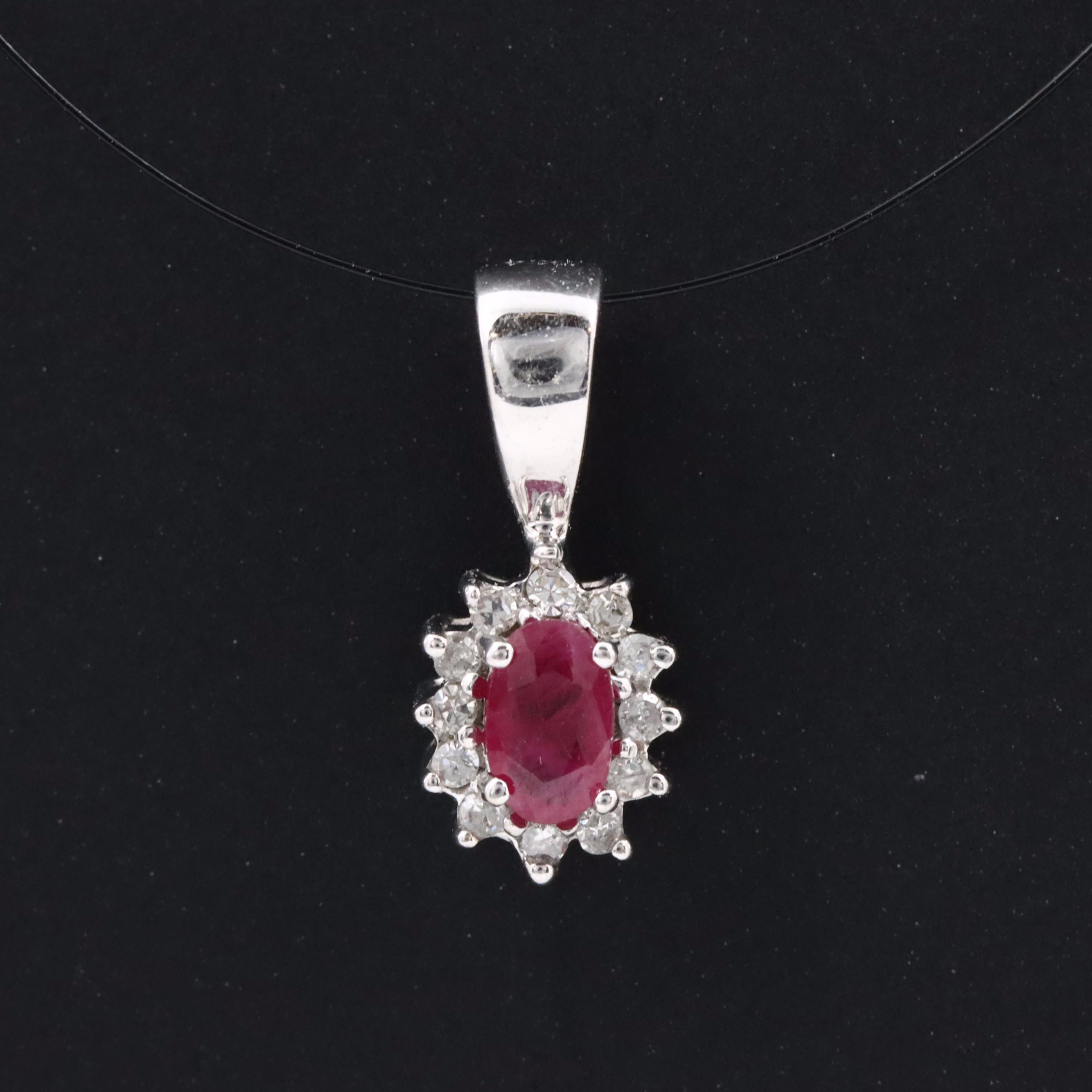 14K Ruby and Diamond Pendant