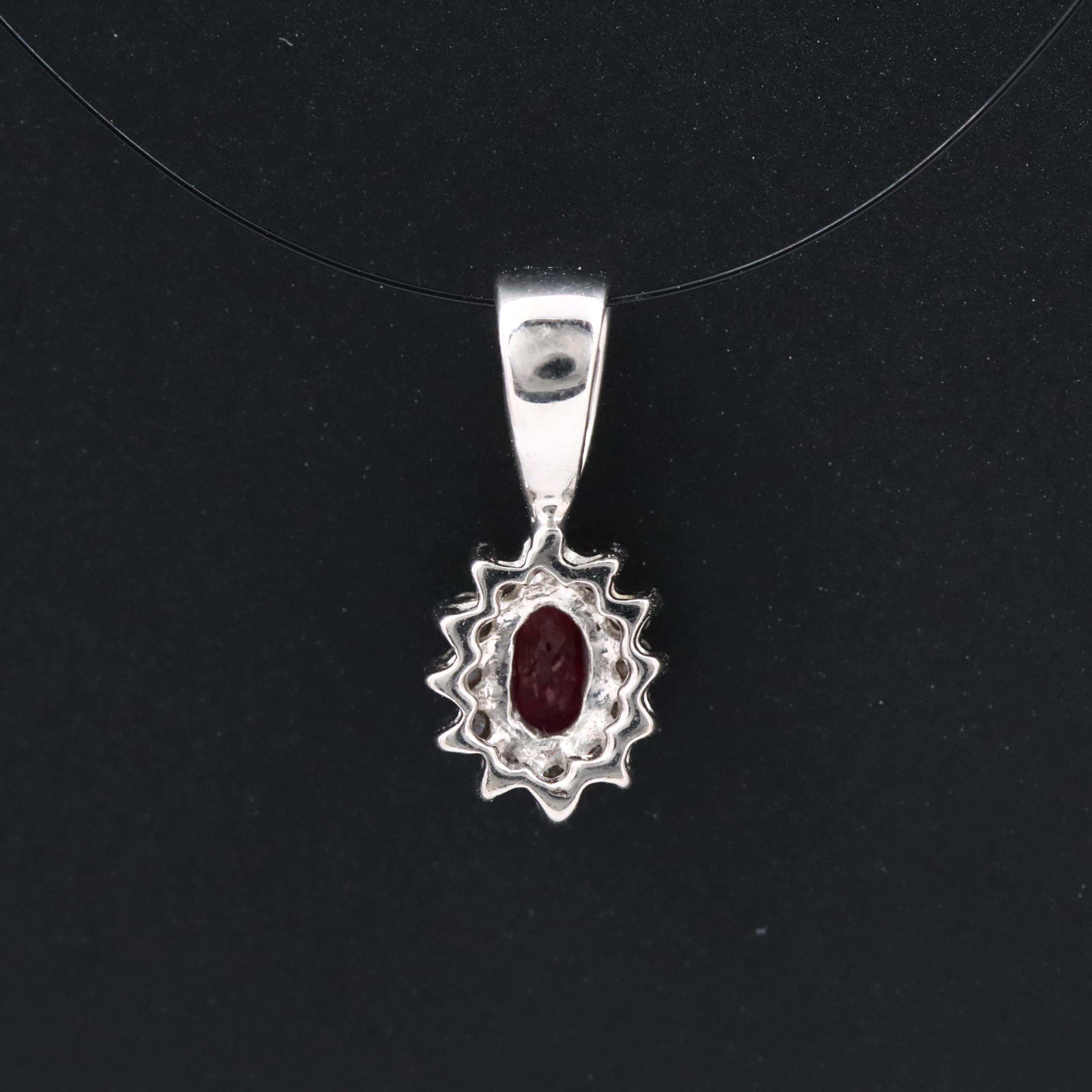 14K Ruby and Diamond Pendant