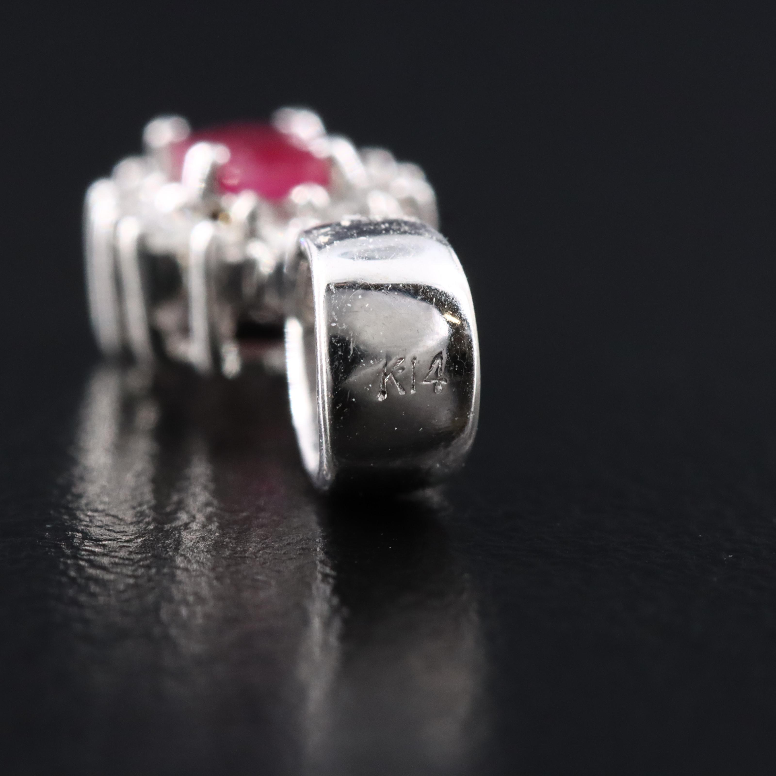 14K Ruby and Diamond Pendant