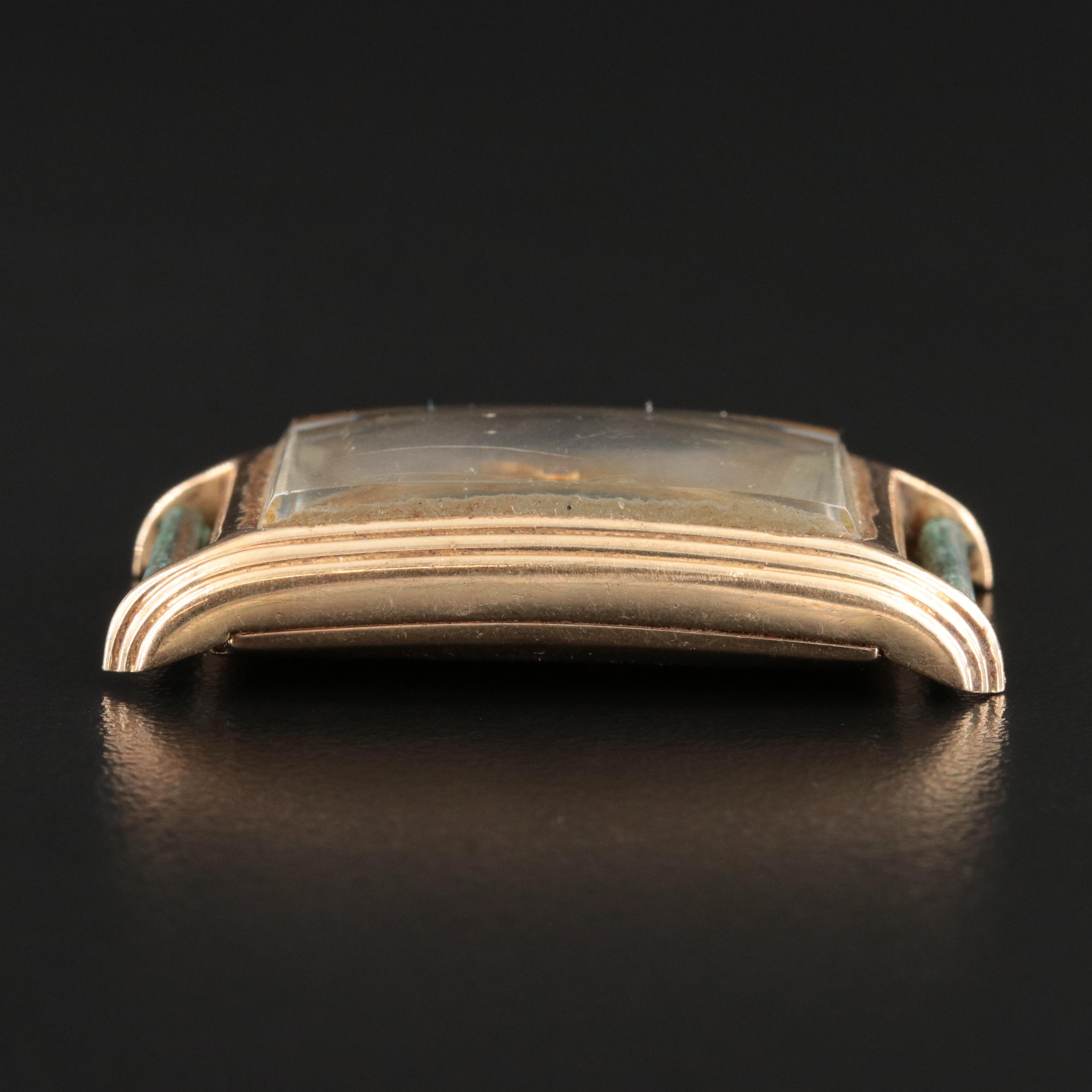 Hamilton 14K Art Deco Style Rectangular Watch