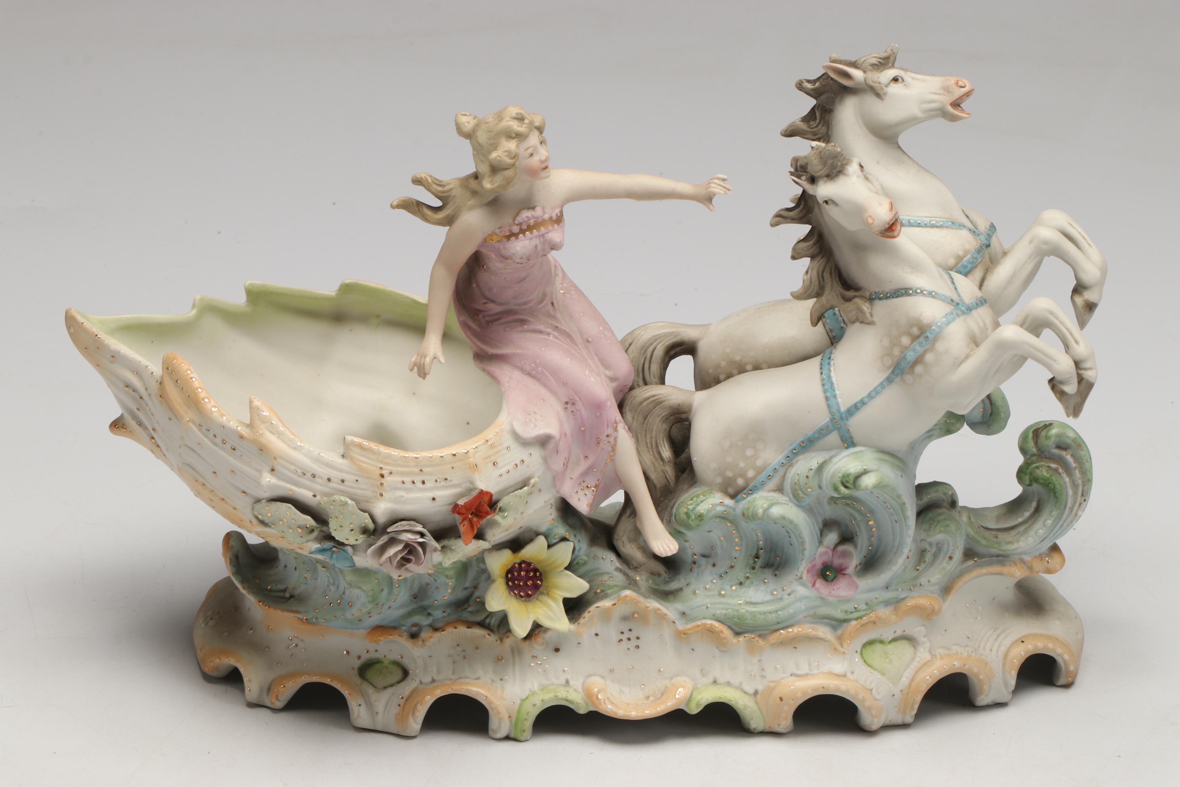 Andrea Cherub Porcelain Centerpiece Bowl with More Hand-Painted Ceramics