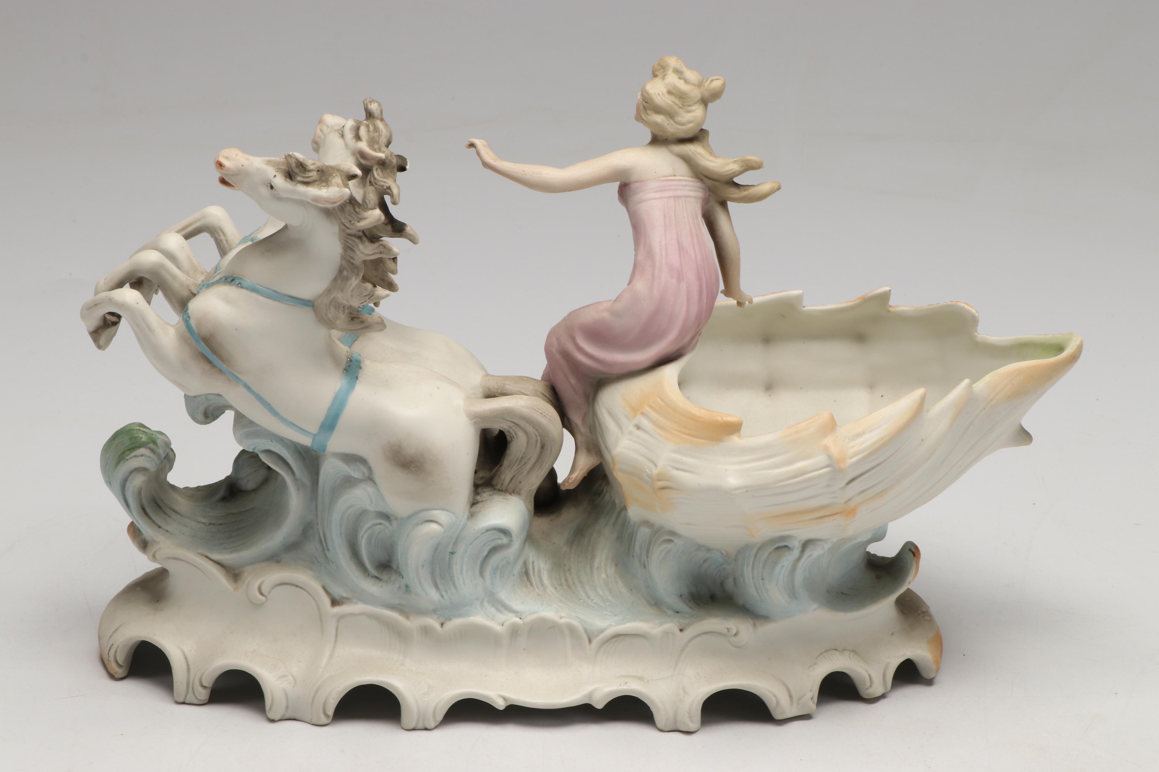 Andrea Cherub Porcelain Centerpiece Bowl with More Hand-Painted Ceramics