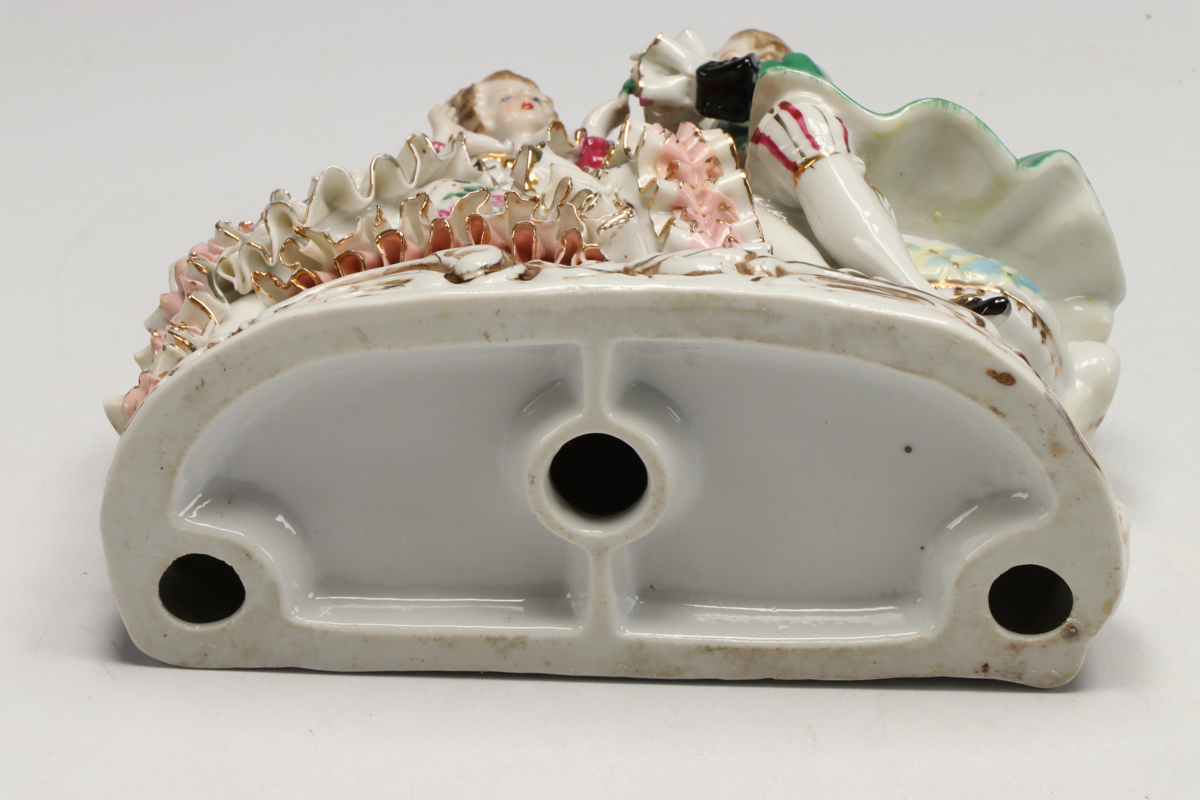 Andrea Cherub Porcelain Centerpiece Bowl with More Hand-Painted Ceramics