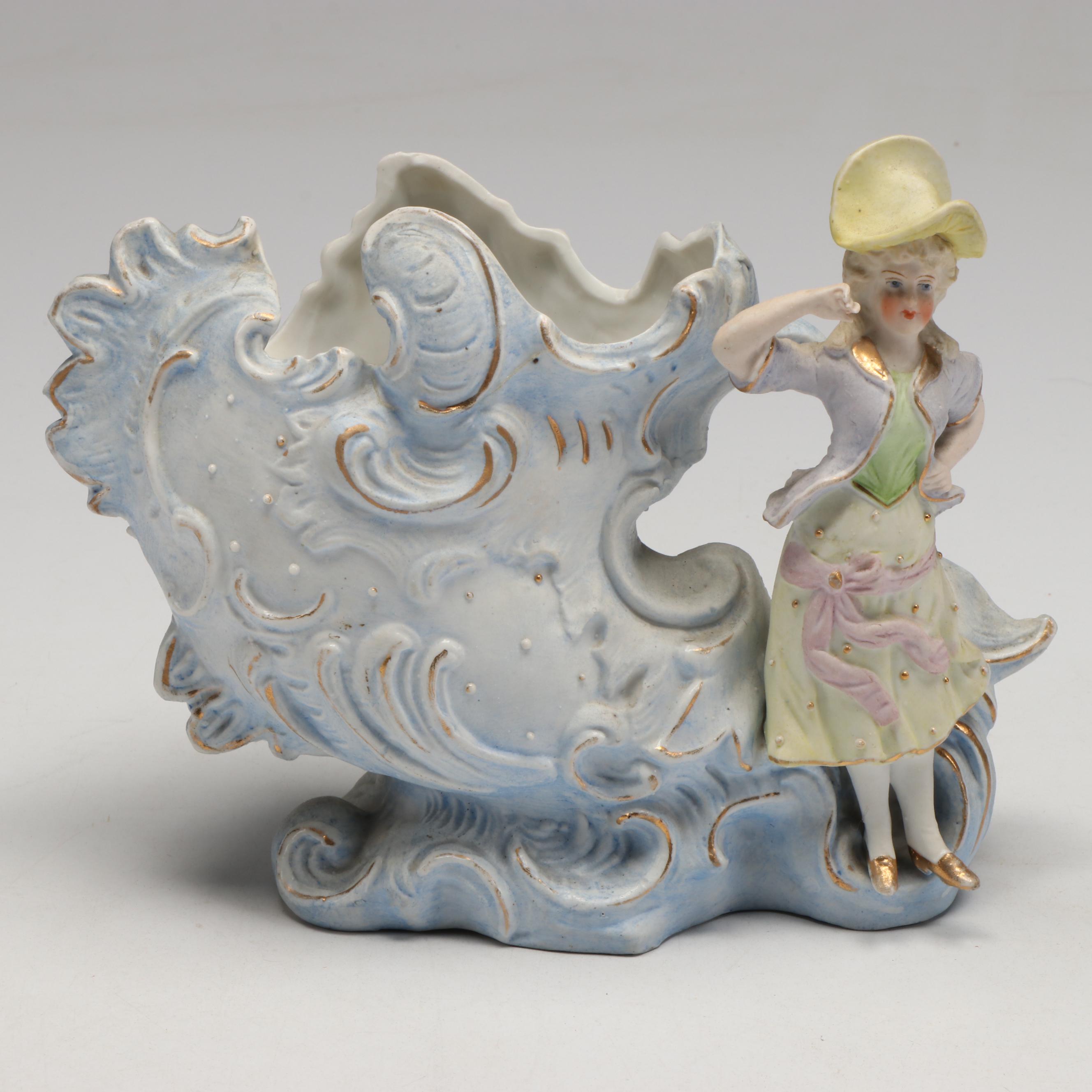 Andrea Cherub Porcelain Centerpiece Bowl with More Hand-Painted Ceramics