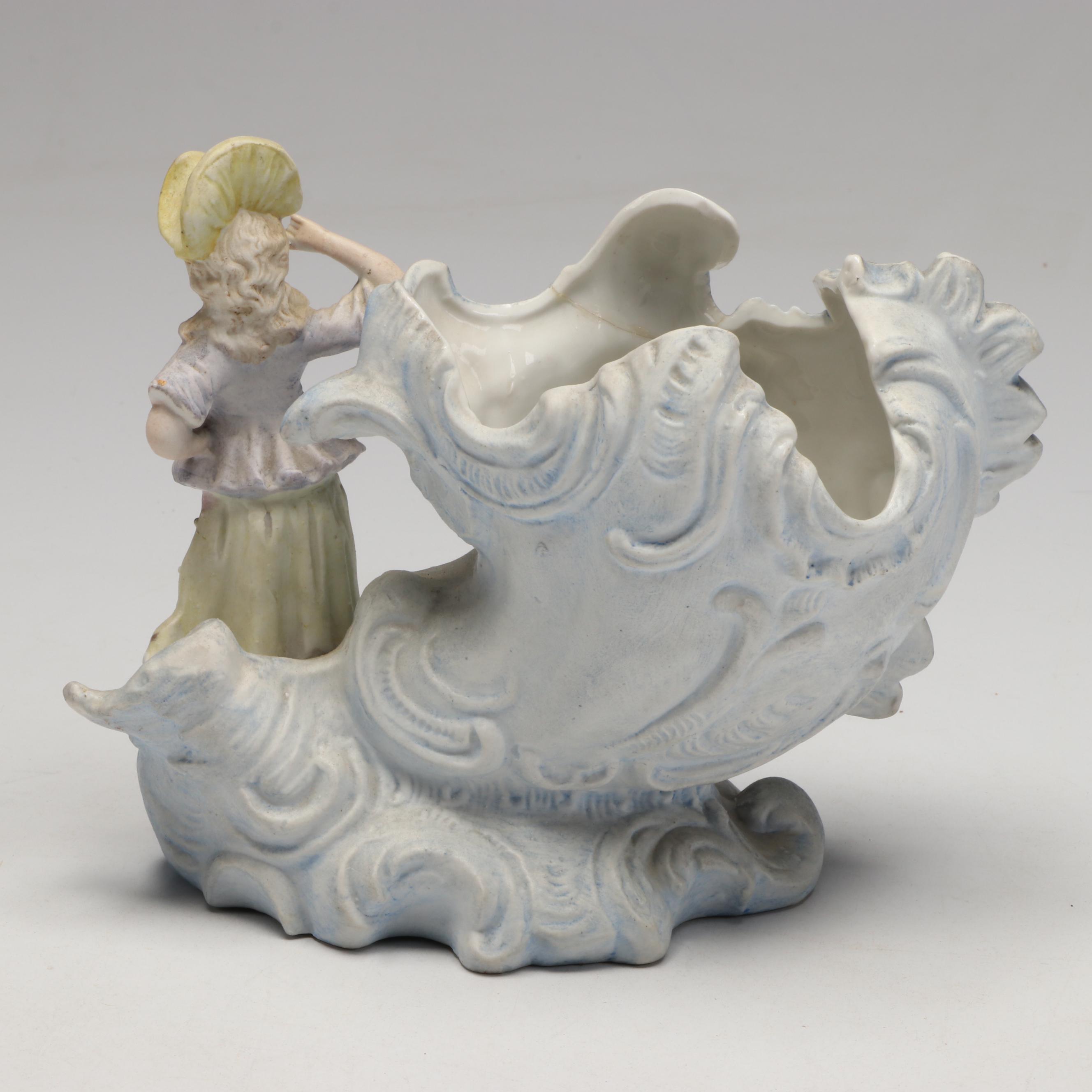 Andrea Cherub Porcelain Centerpiece Bowl with More Hand-Painted Ceramics