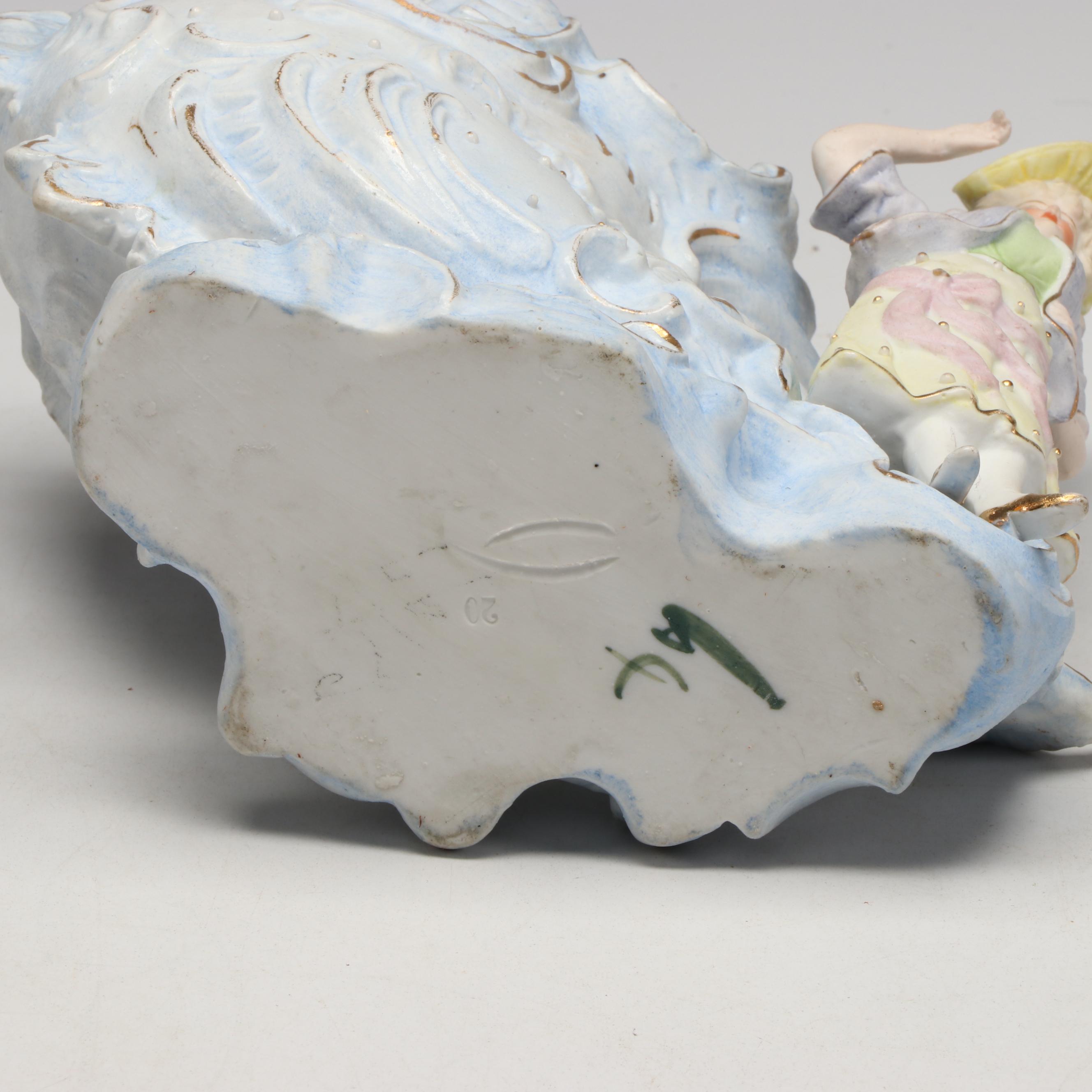 Andrea Cherub Porcelain Centerpiece Bowl with More Hand-Painted Ceramics