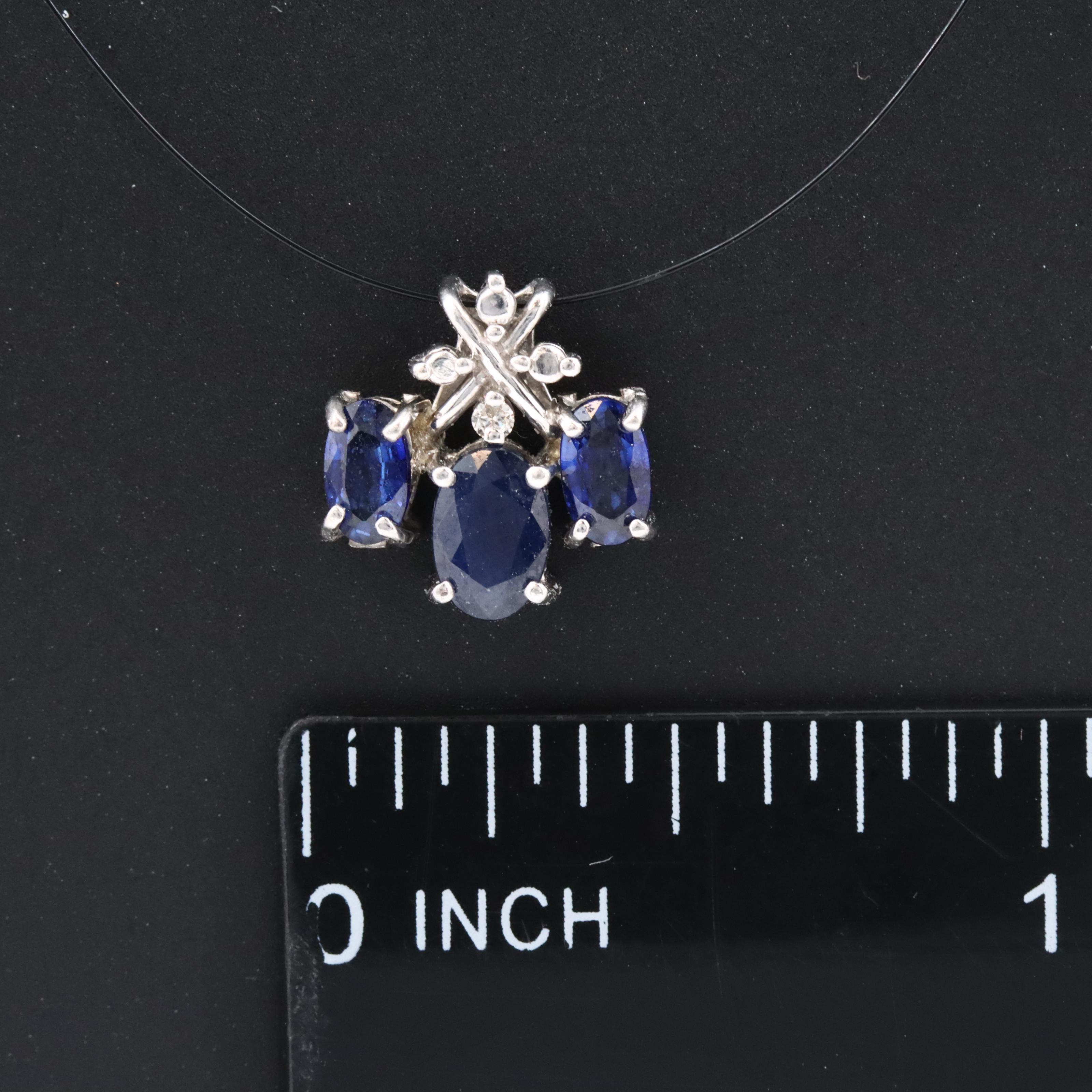 14K Sapphire and Diamond Pendant