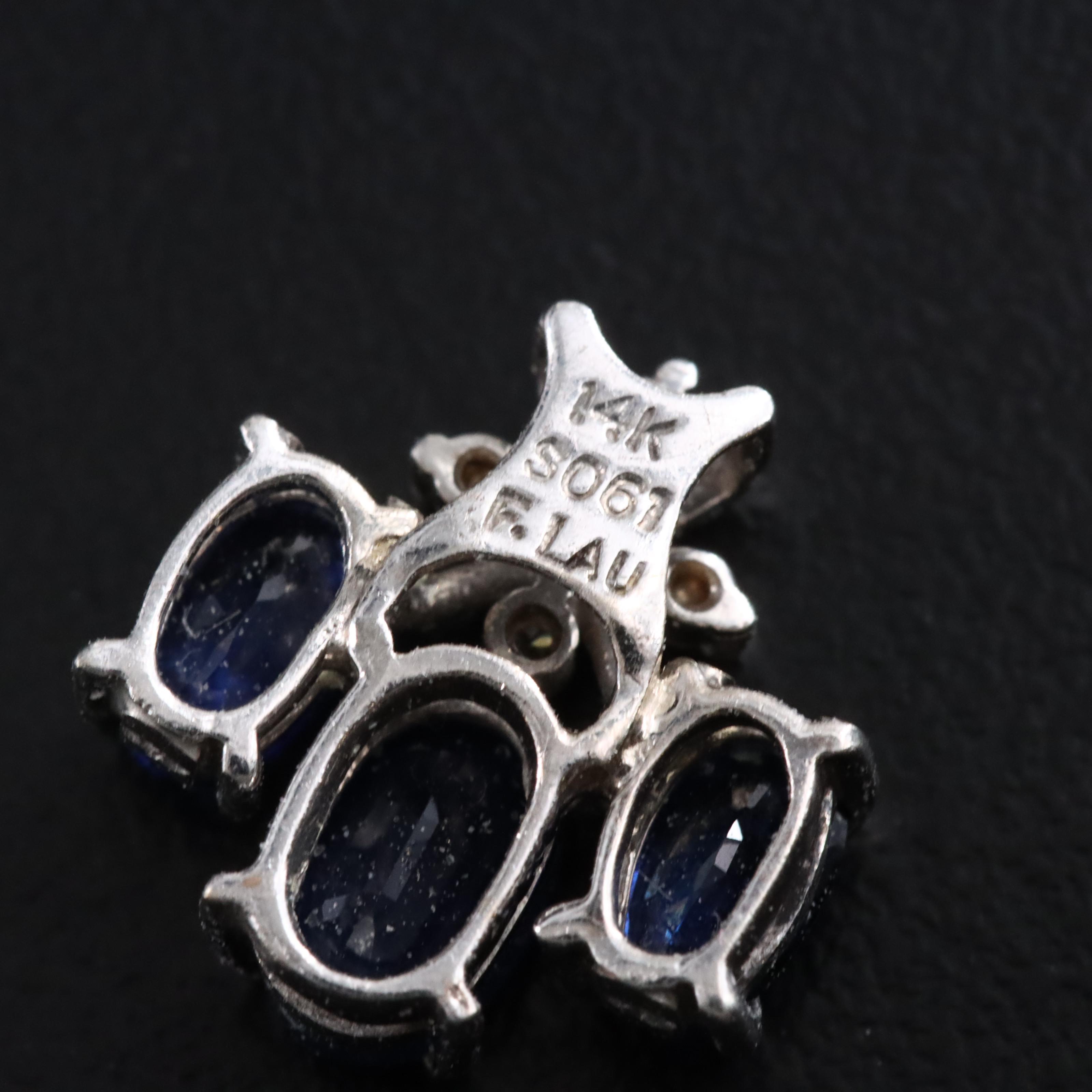 14K Sapphire and Diamond Pendant
