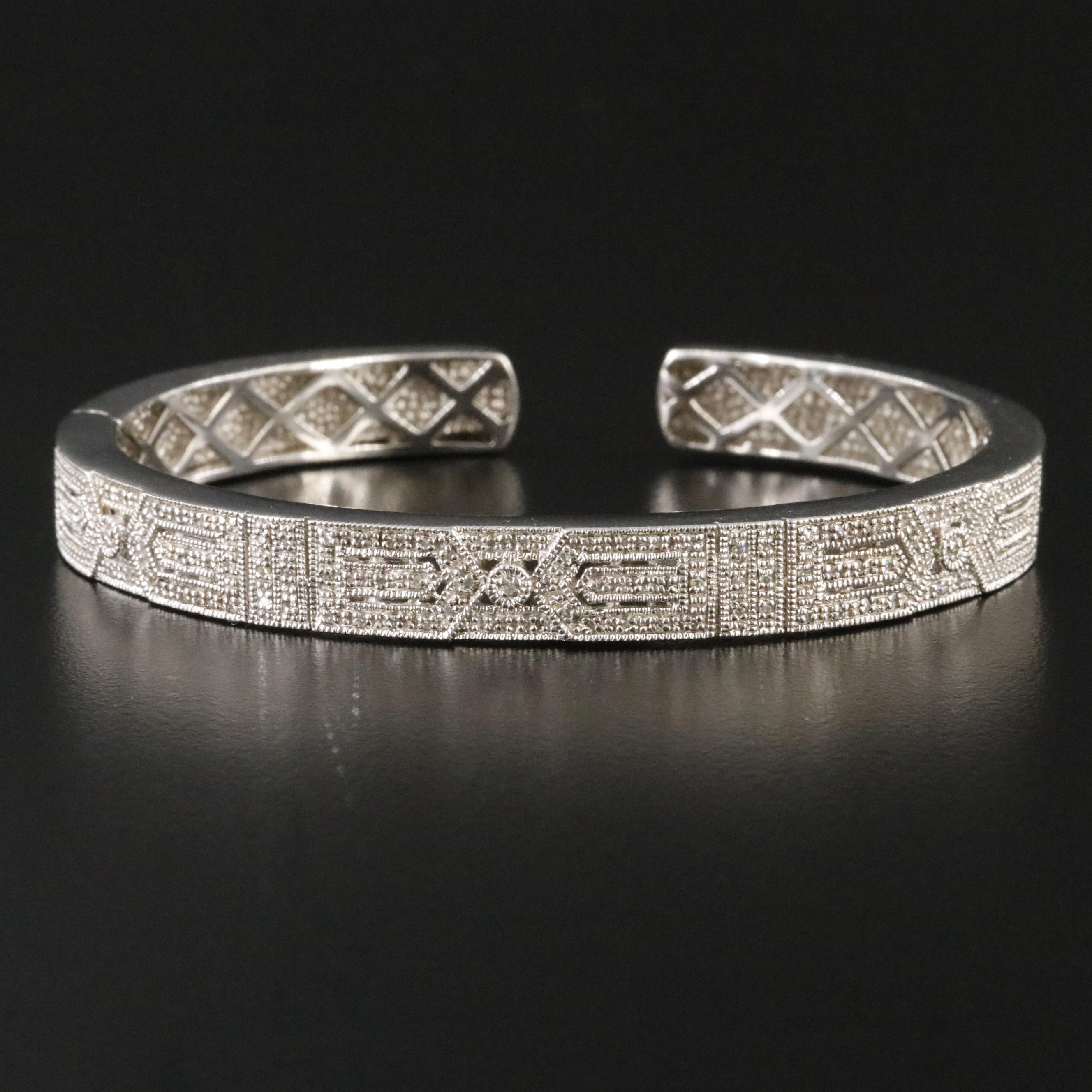 Sterling Diamond Cuff Bracelet