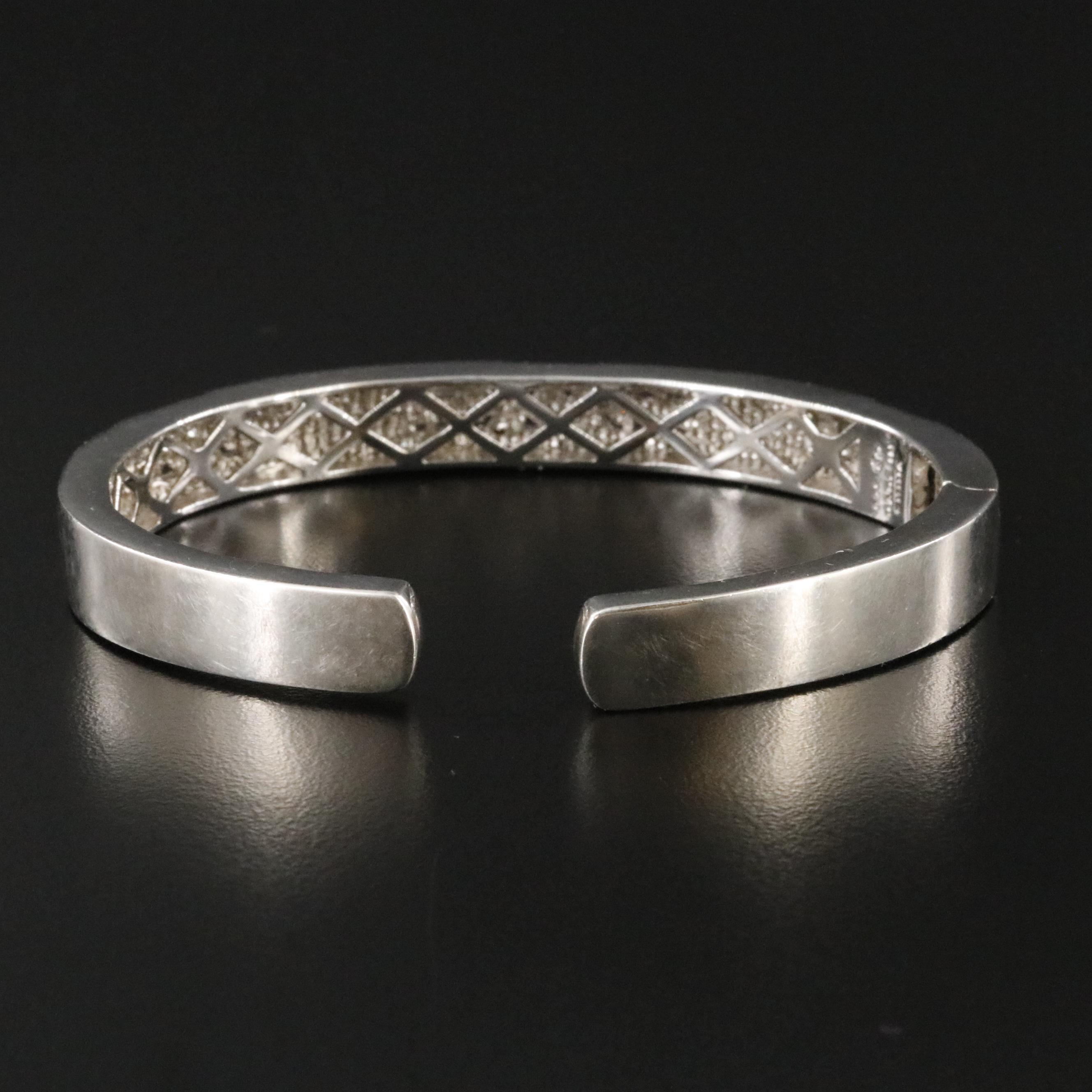 Sterling Diamond Cuff Bracelet