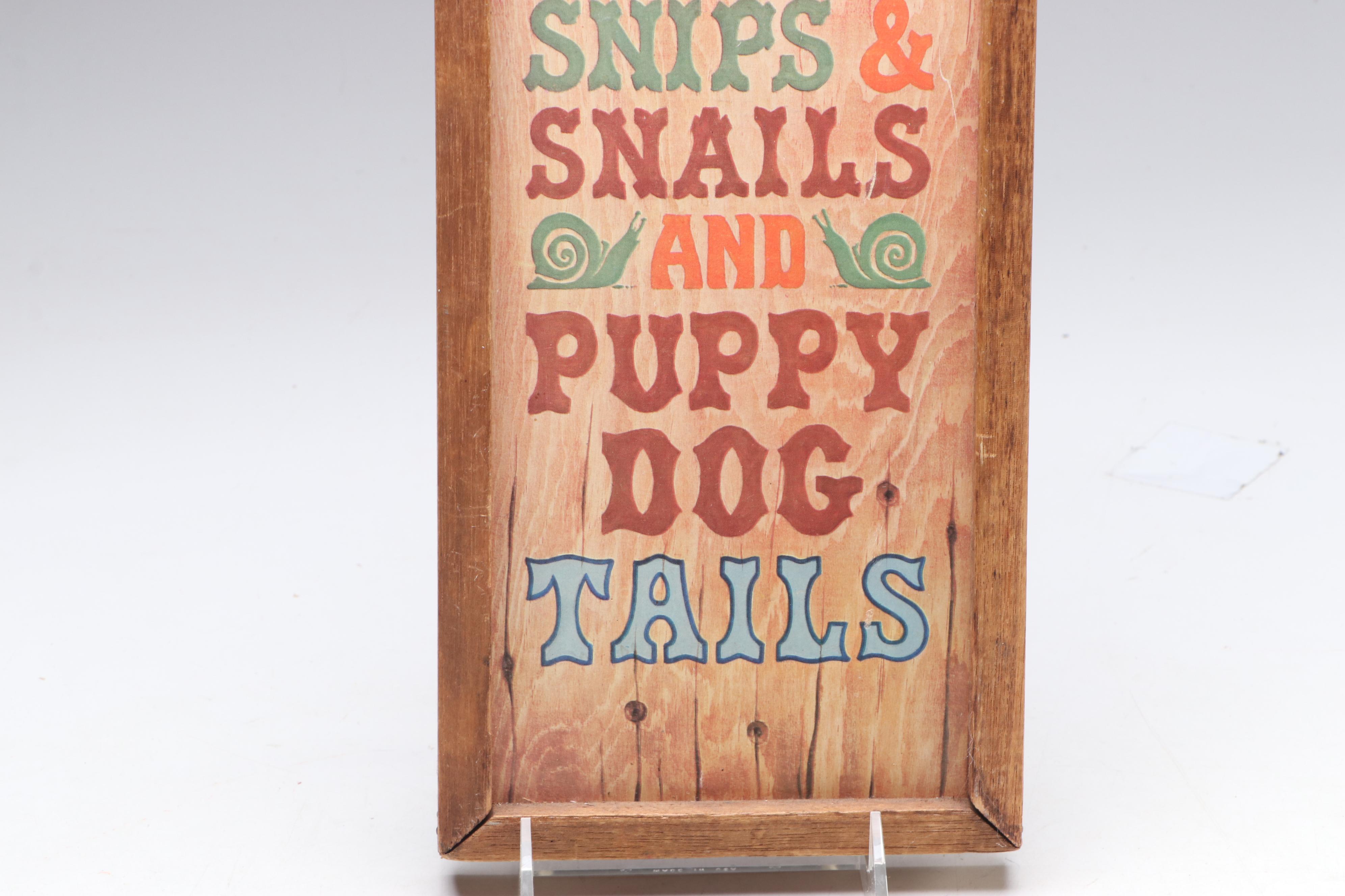 Hand-Painted Clothesline and "Little Boys Are Made Of..." Quote Wall Art