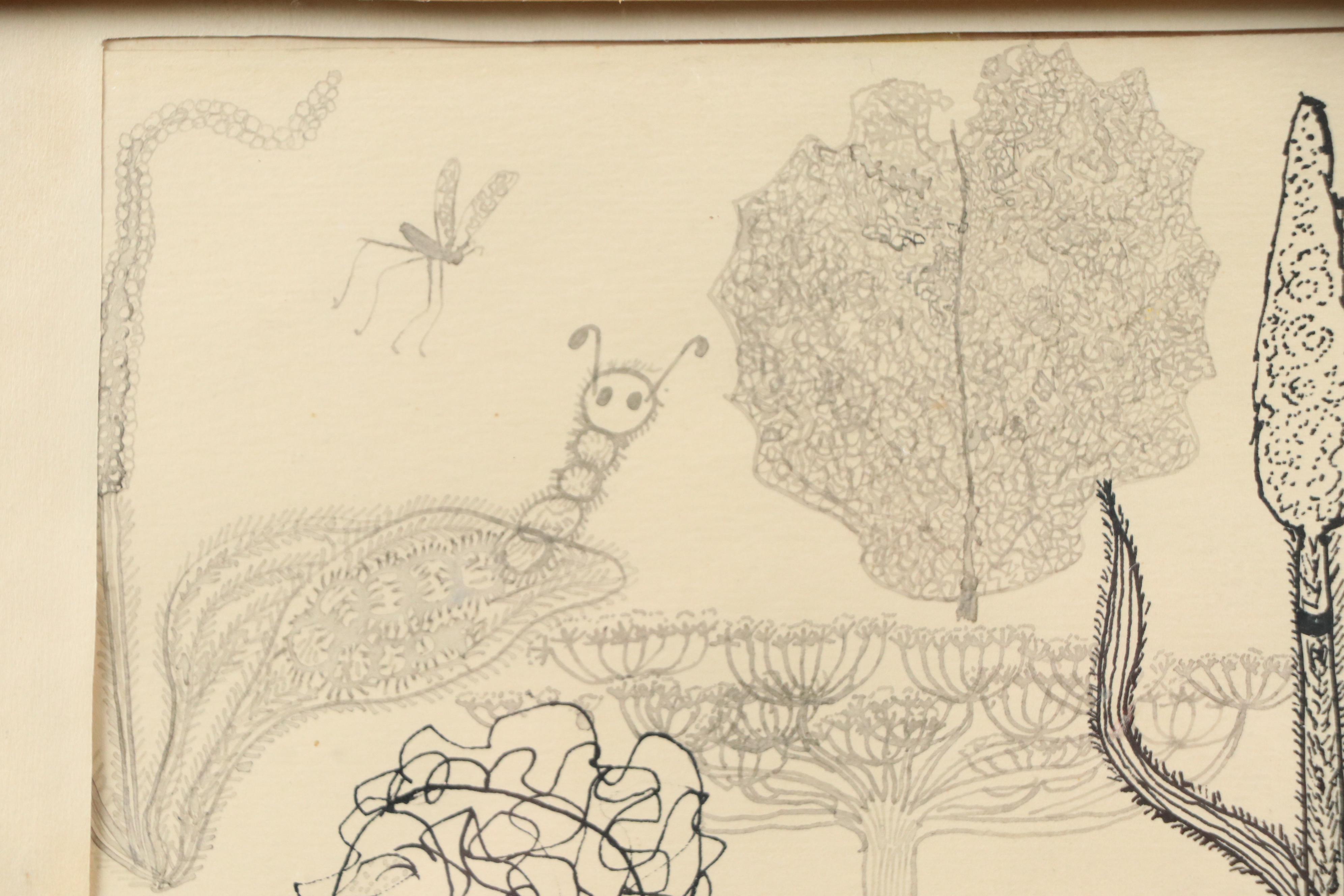 Nikolay Manuylov "Kuk" Whimsical Drawing, Mid-20th Century