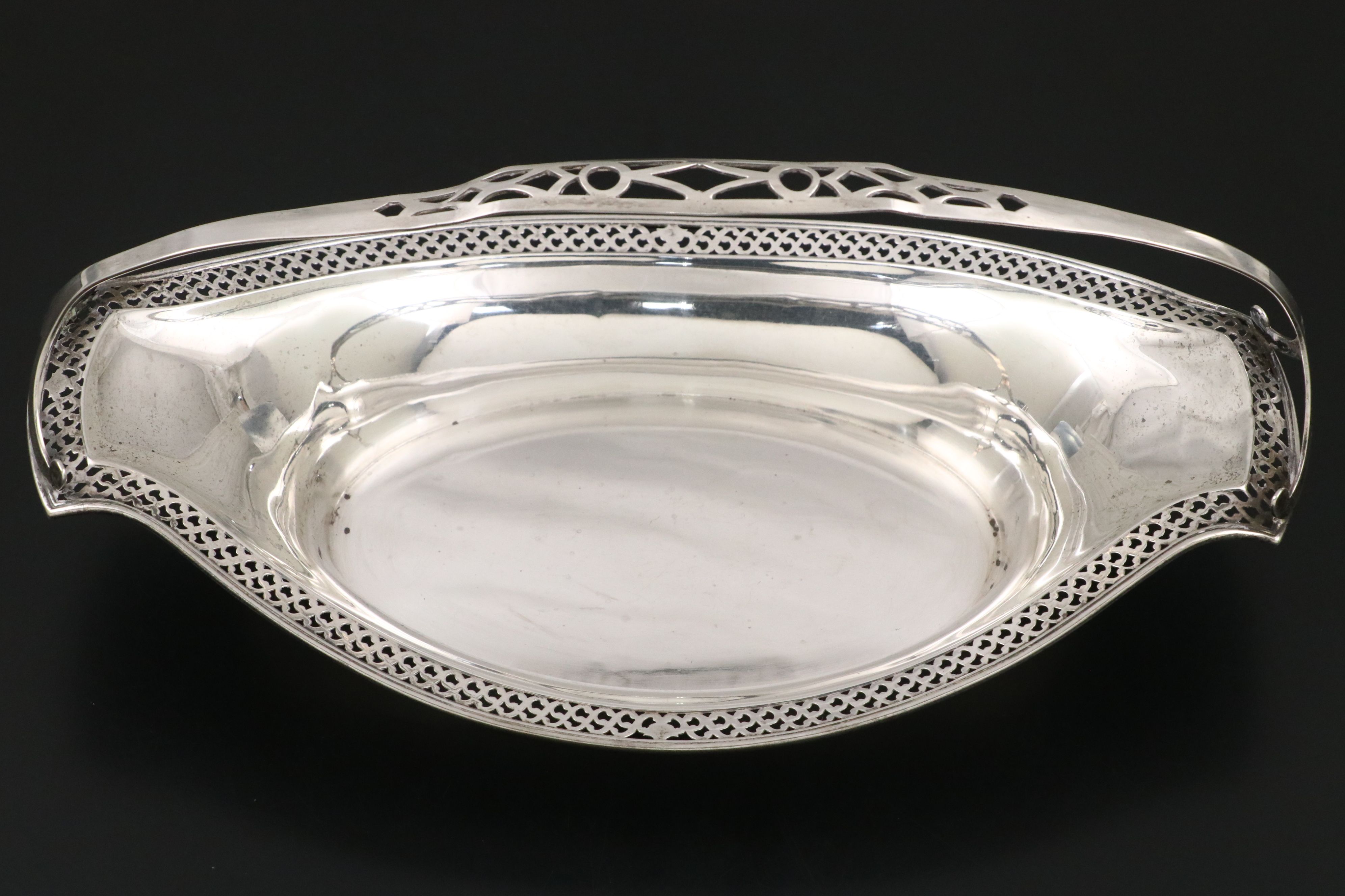 Webster Sterling Silver Pierced Bread Basket with Towle and Mexican Silver Décor