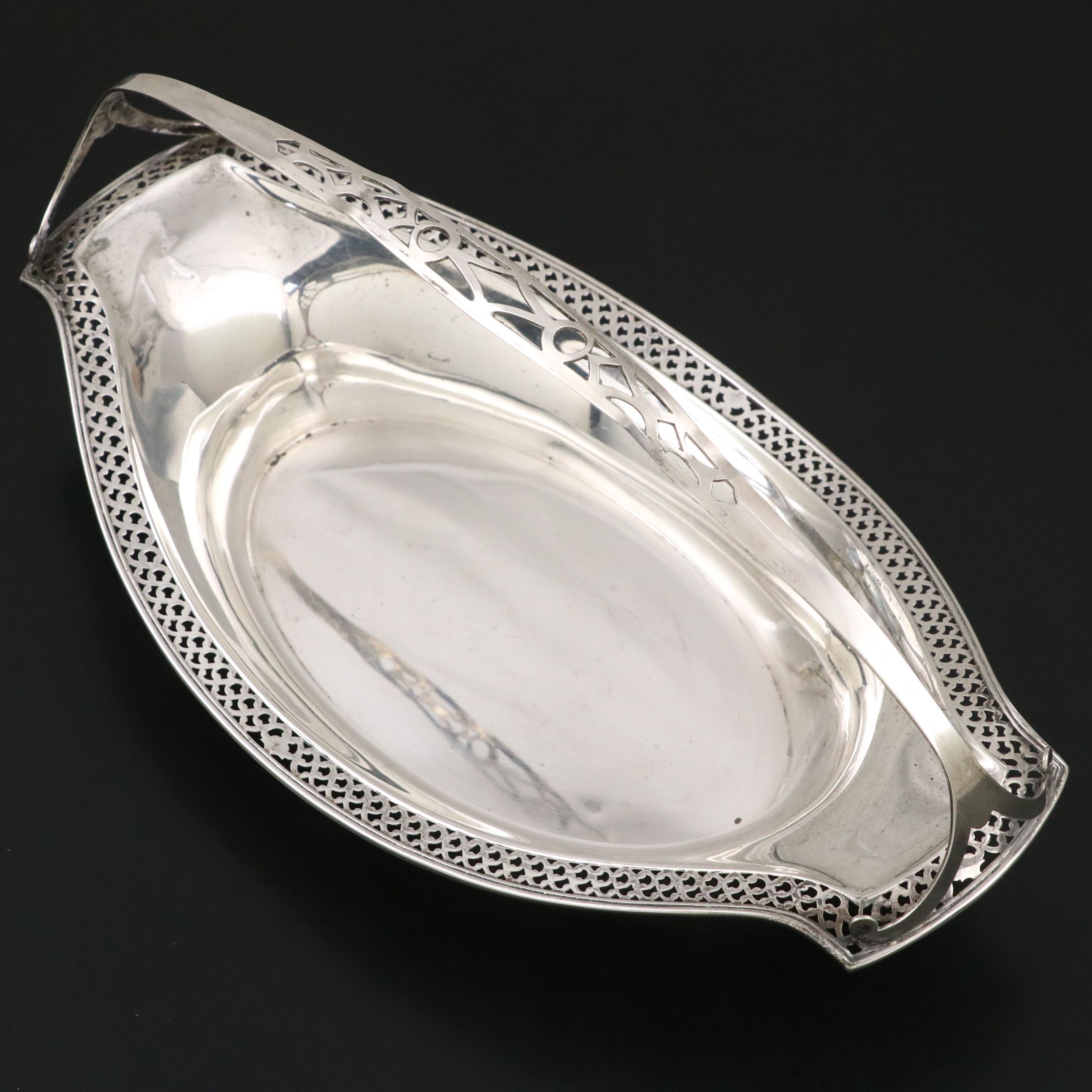 Webster Sterling Silver Pierced Bread Basket with Towle and Mexican Silver Décor