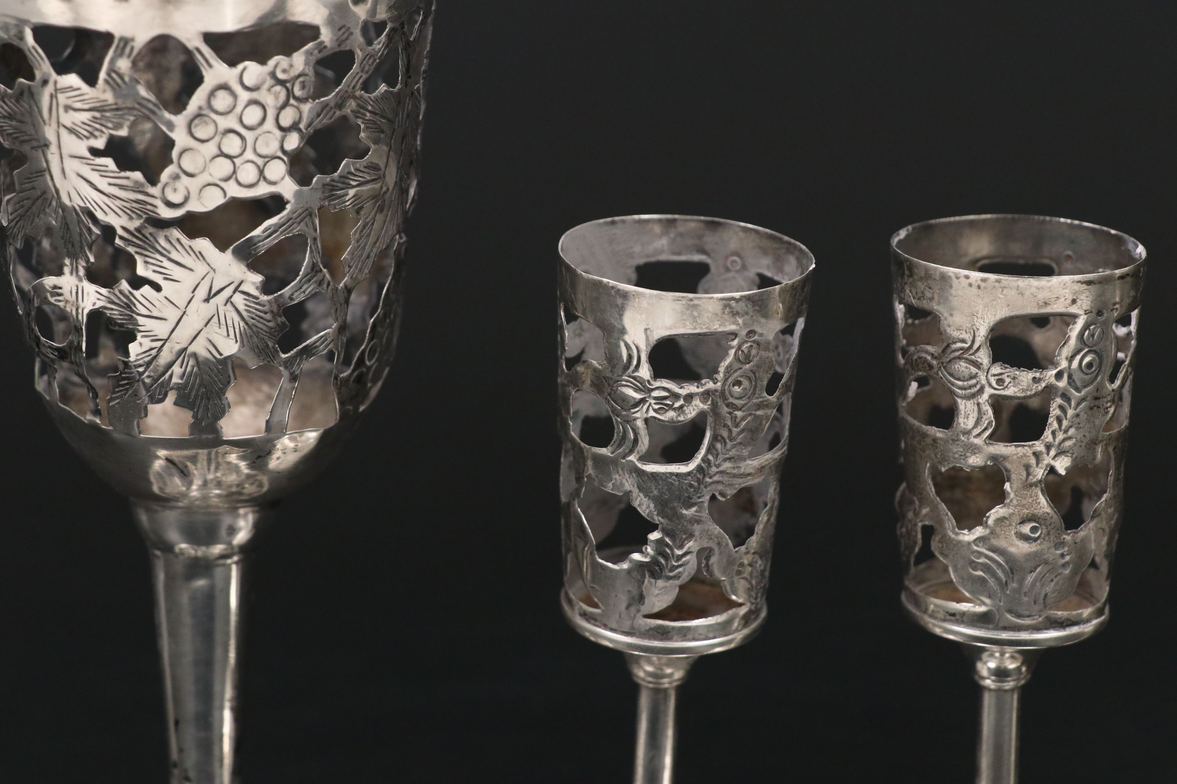 Webster Sterling Silver Pierced Bread Basket with Towle and Mexican Silver Décor