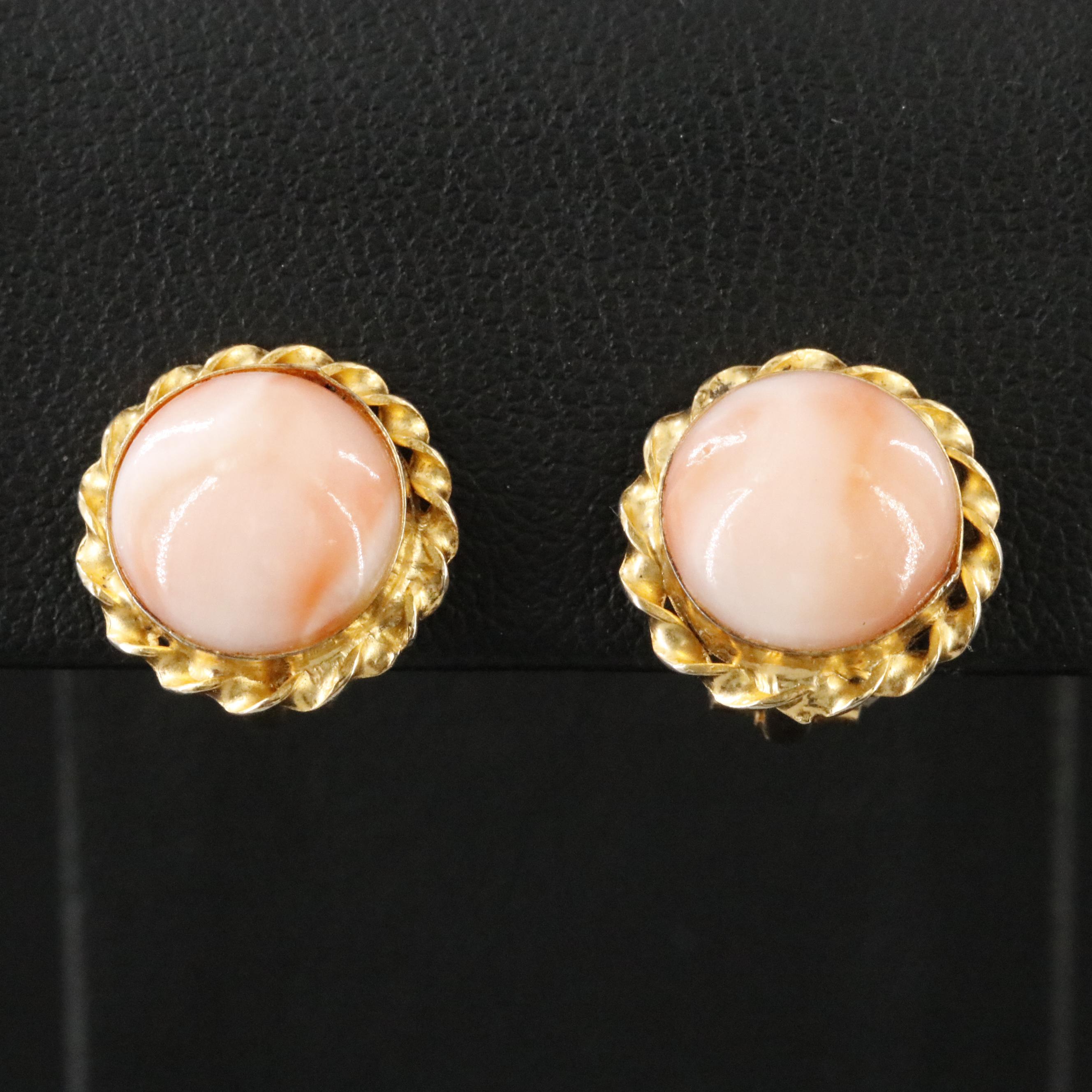 800 Silver Coral Clip Earrings