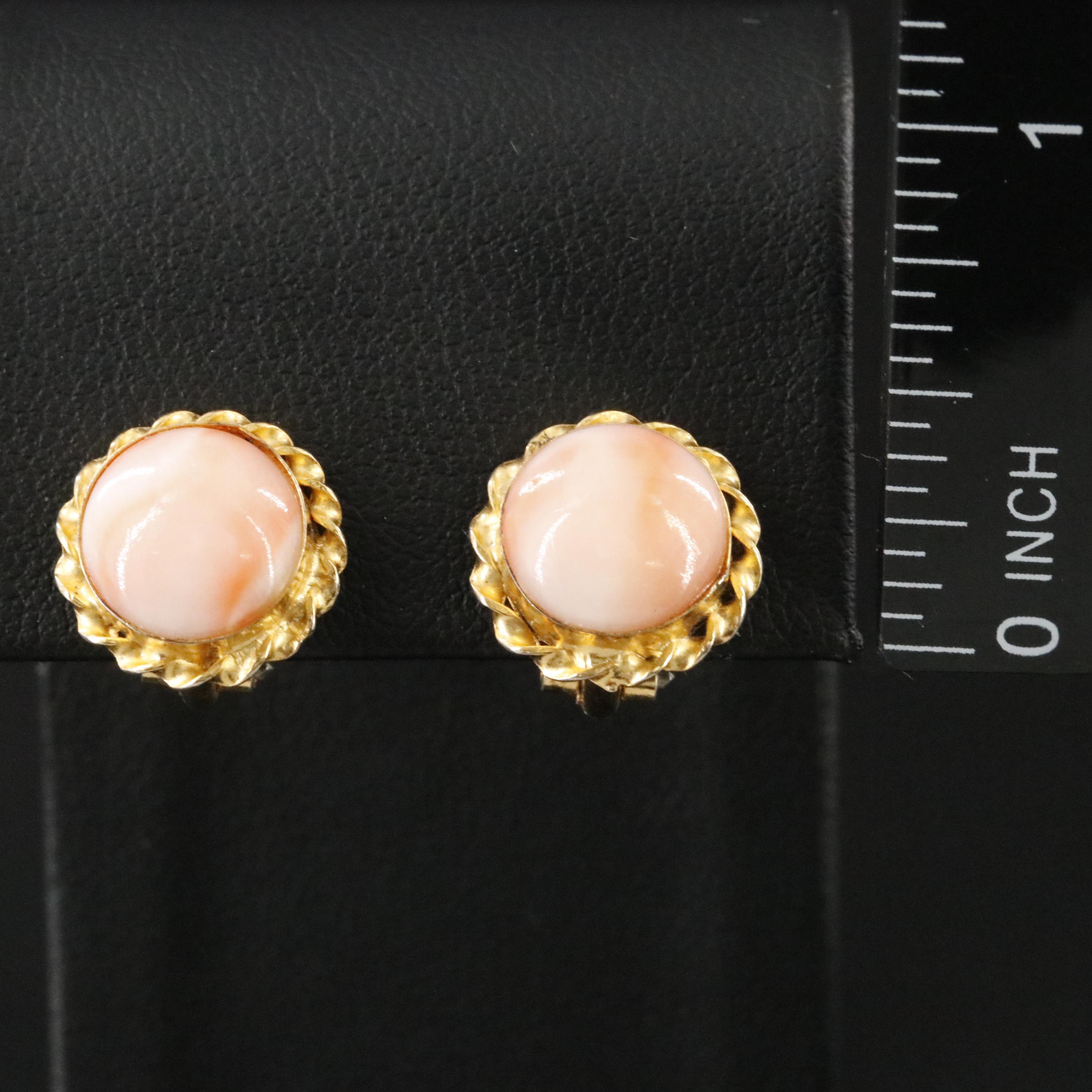 800 Silver Coral Clip Earrings