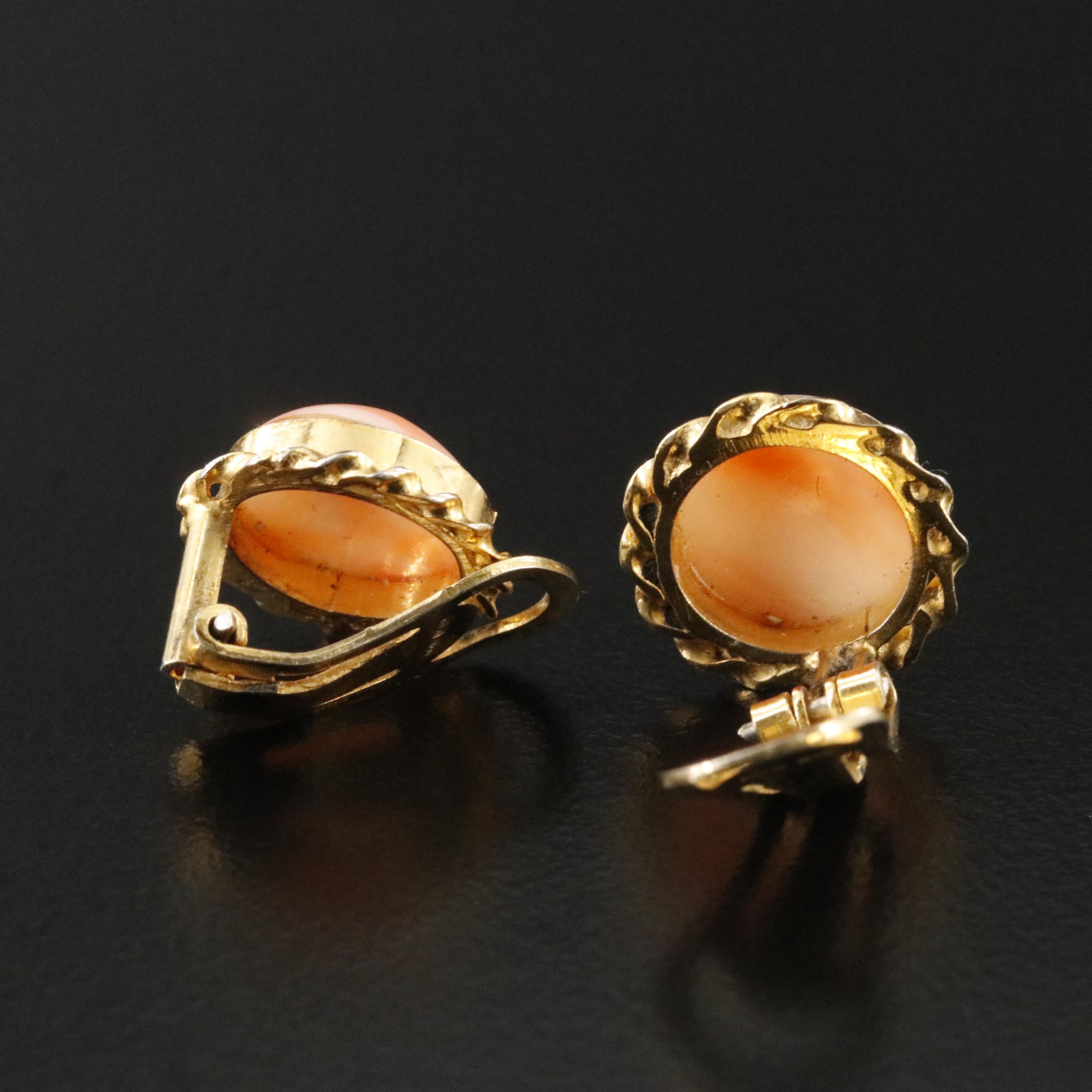 800 Silver Coral Clip Earrings