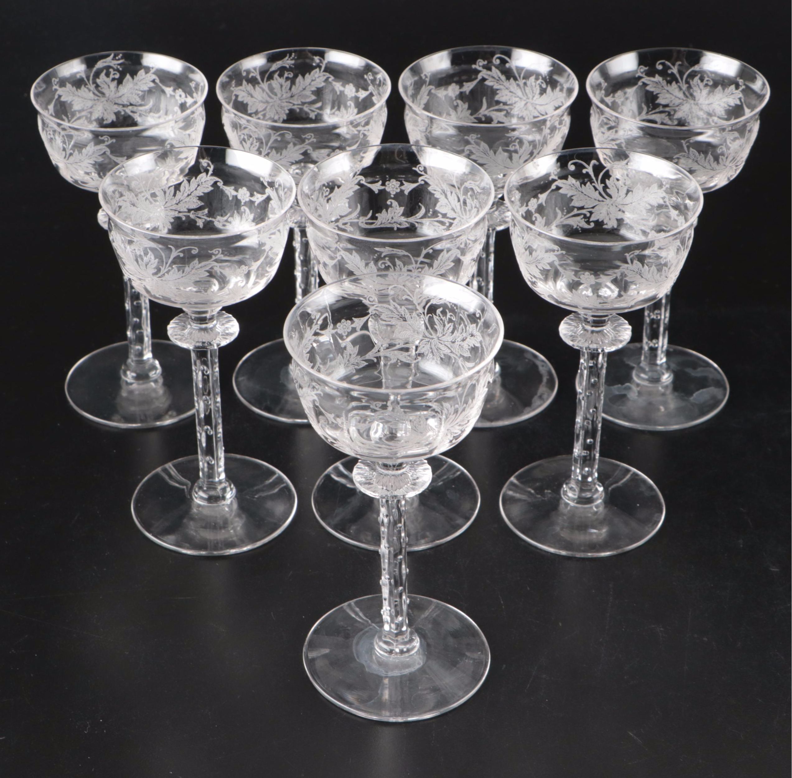 Glass Champagne Coupes, Sherbet Glasses, and Cordials