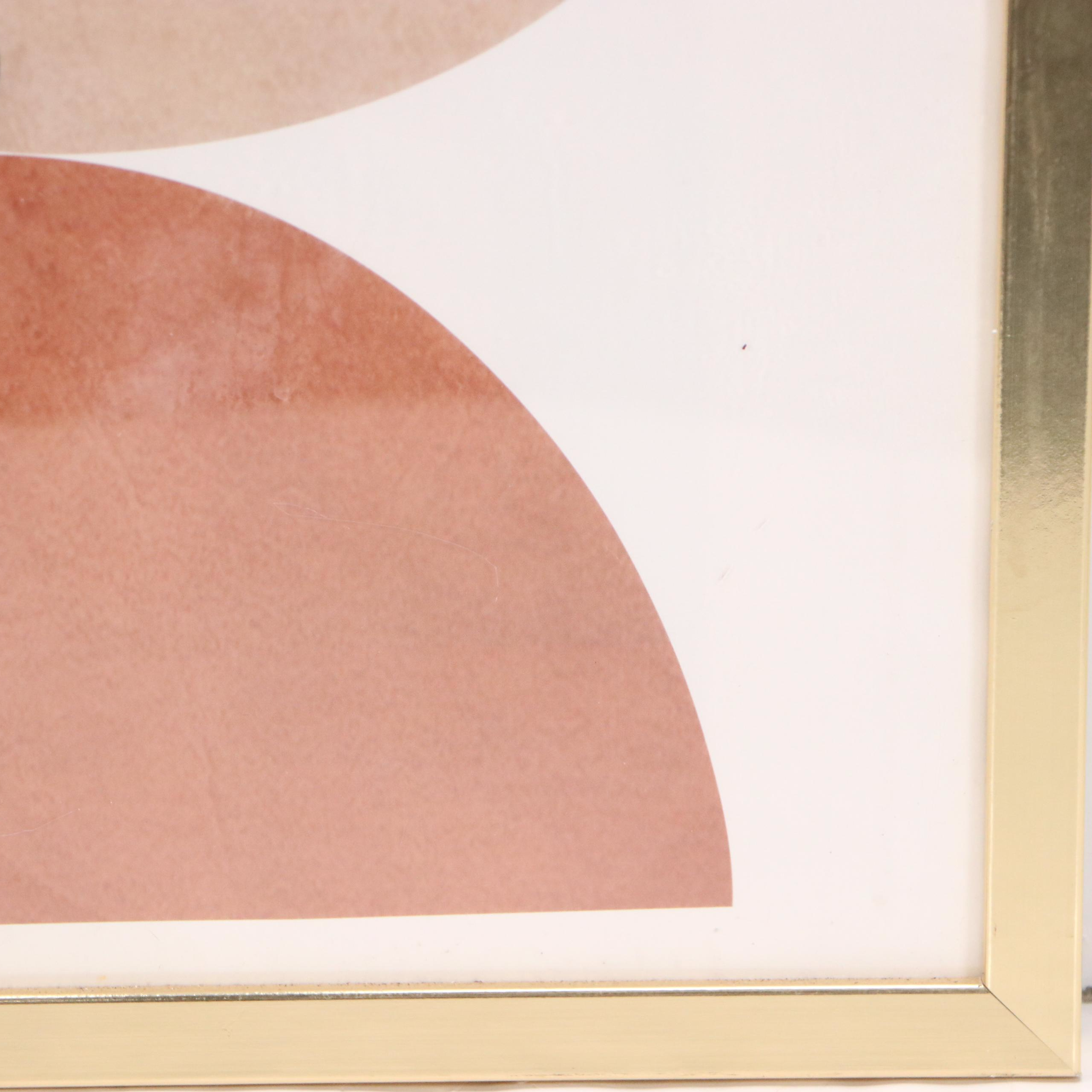 Offset Lithograph of Muted Geometric Composition, 21st Century