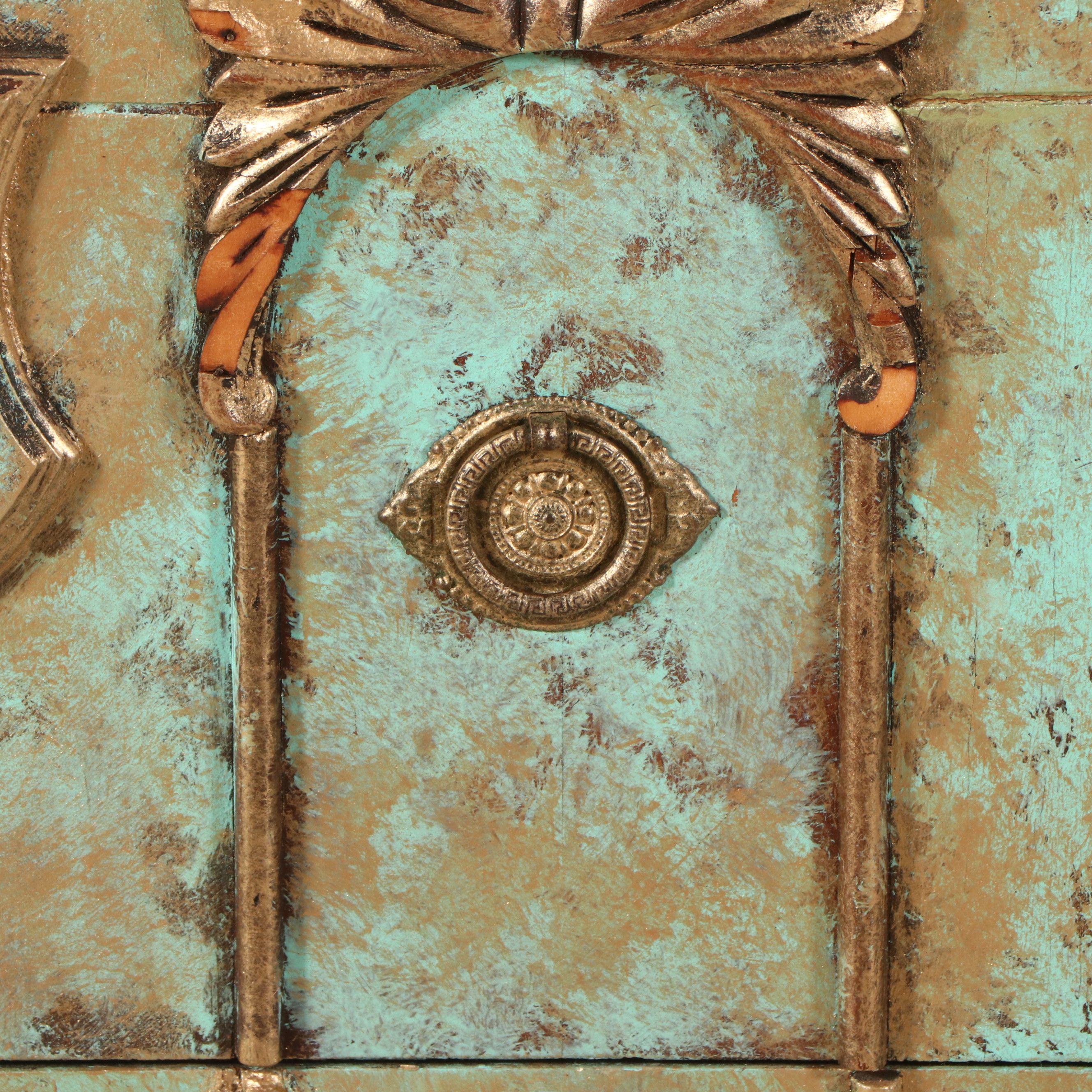 Art Deco Style Painted Decorated Chest of Drawers, Early to Mid-20th Century