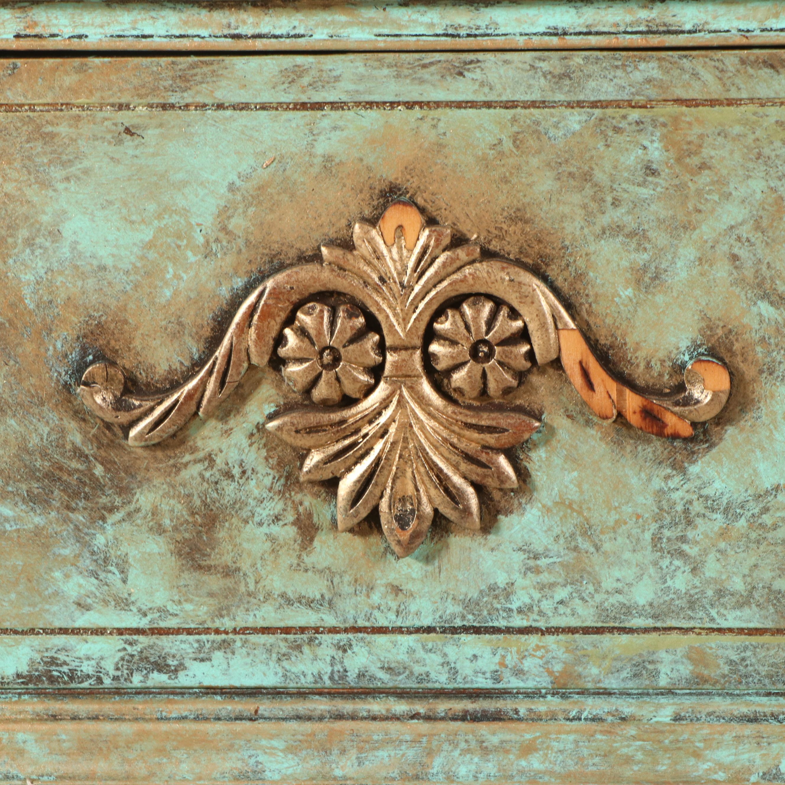 Art Deco Style Painted Decorated Chest of Drawers, Early to Mid-20th Century