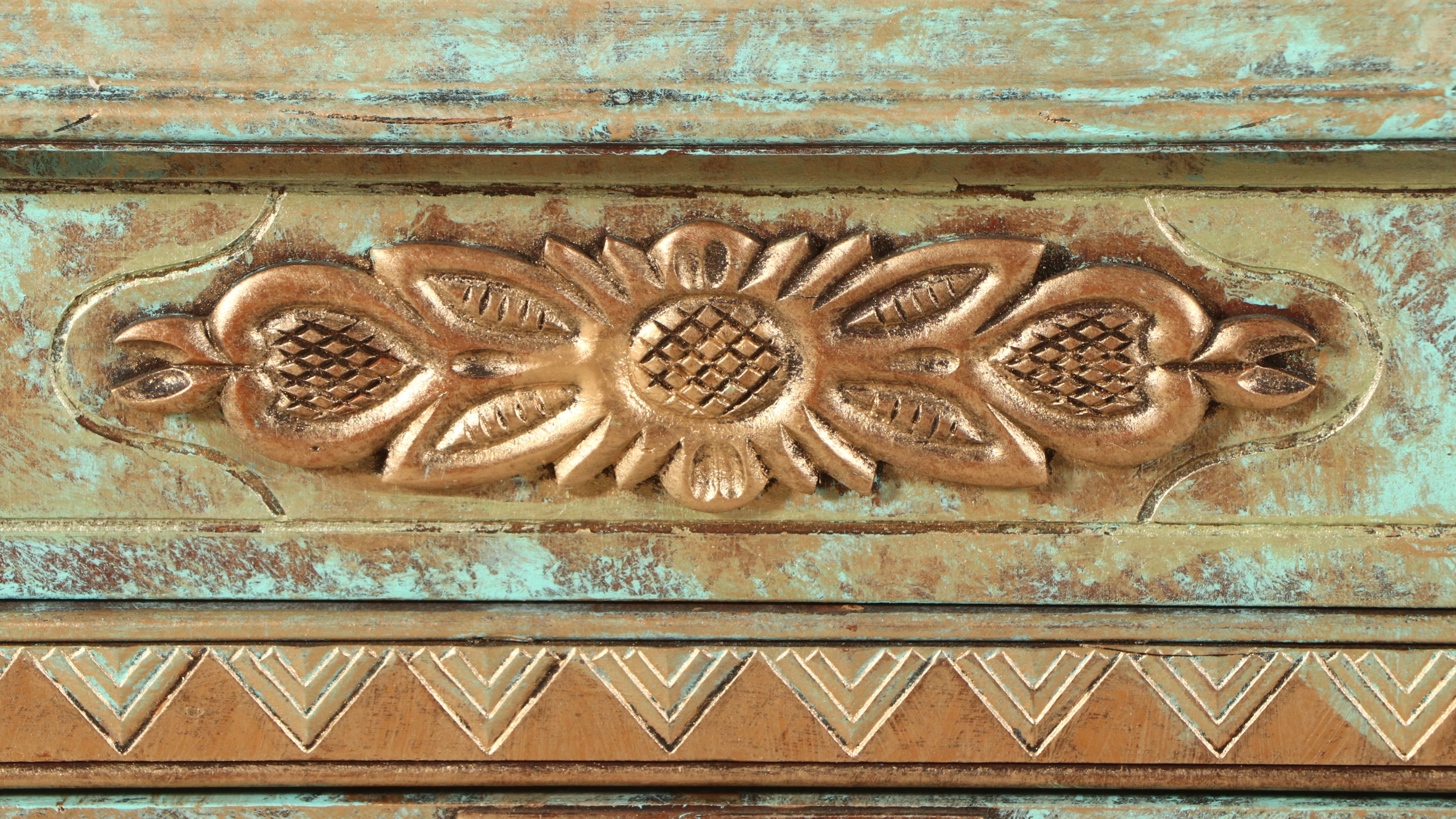 Art Deco Style Painted Decorated Chest of Drawers, Early to Mid-20th Century