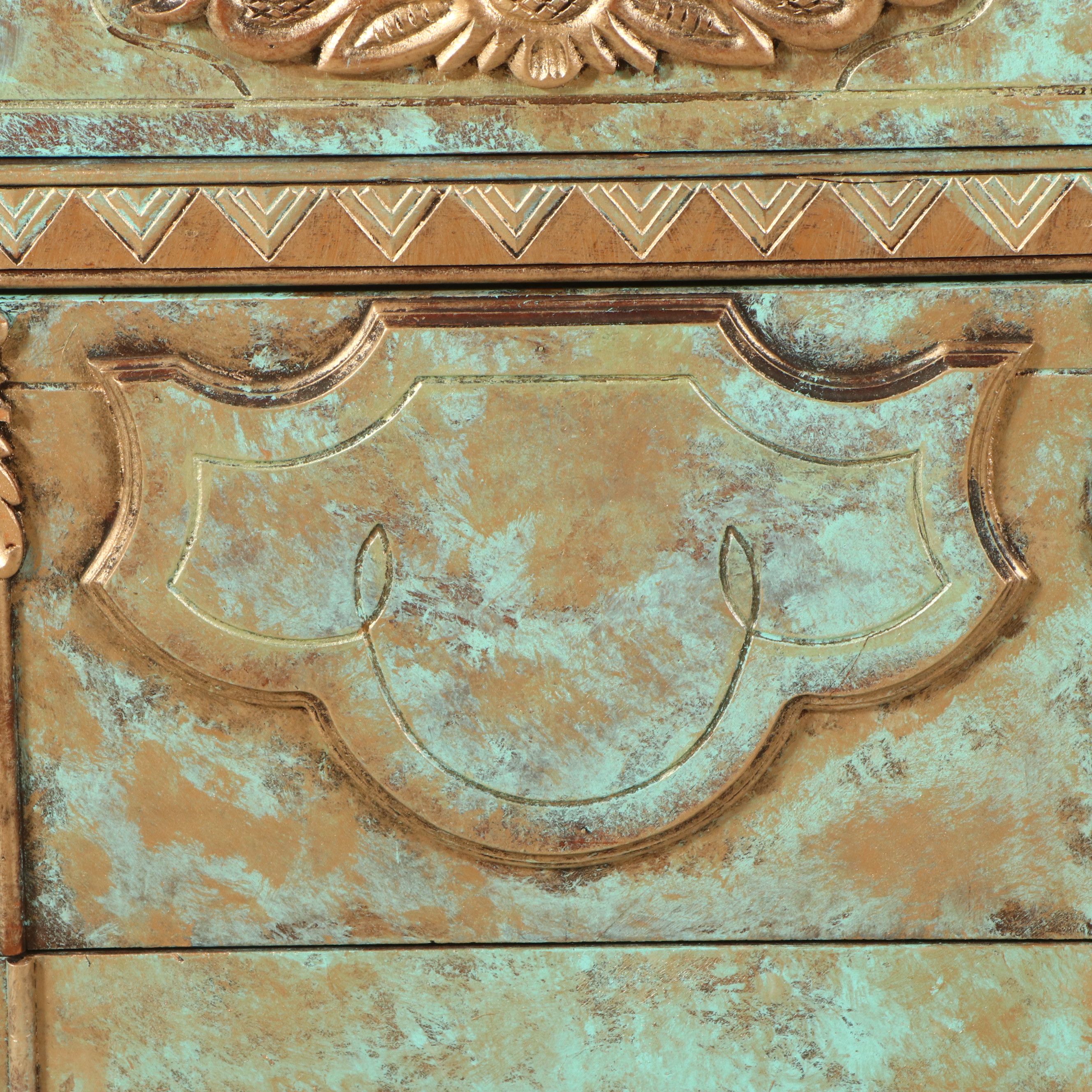 Art Deco Style Painted Decorated Chest of Drawers, Early to Mid-20th Century