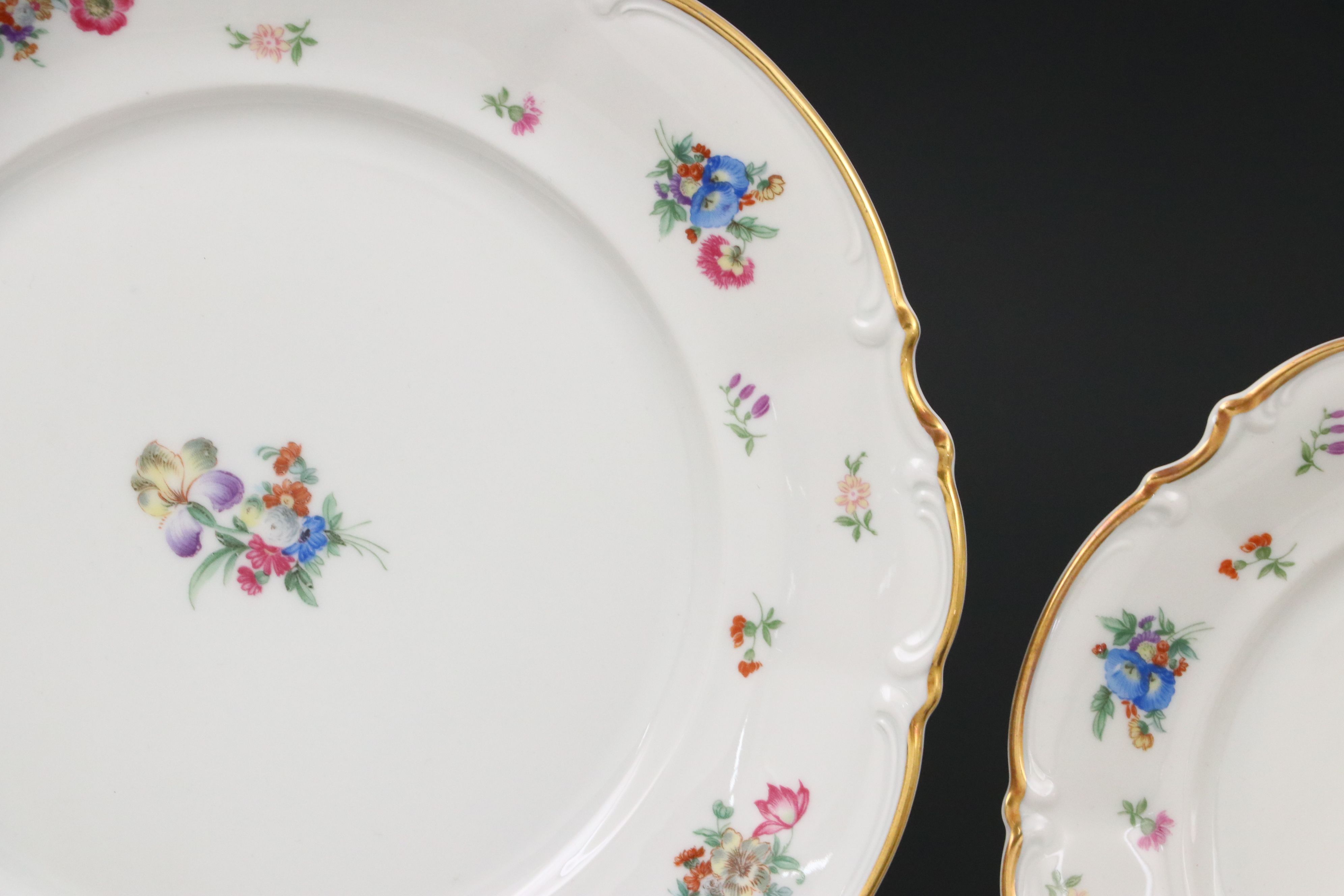 Hutschenreuther "Mayfair" Gilt Porcelain Dinnerware and Platter