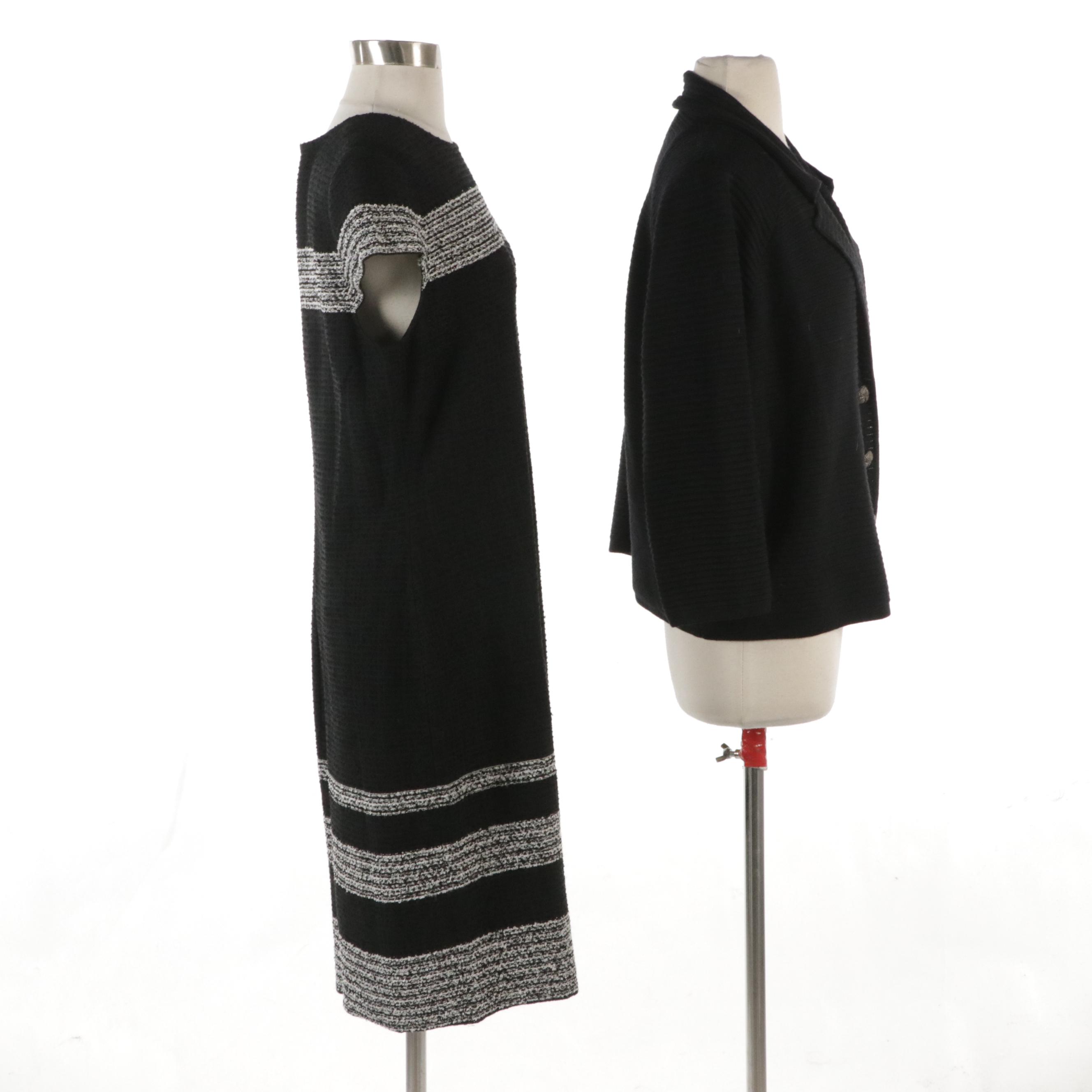 St. John Knit Button-Front Jacket and Knit Dress