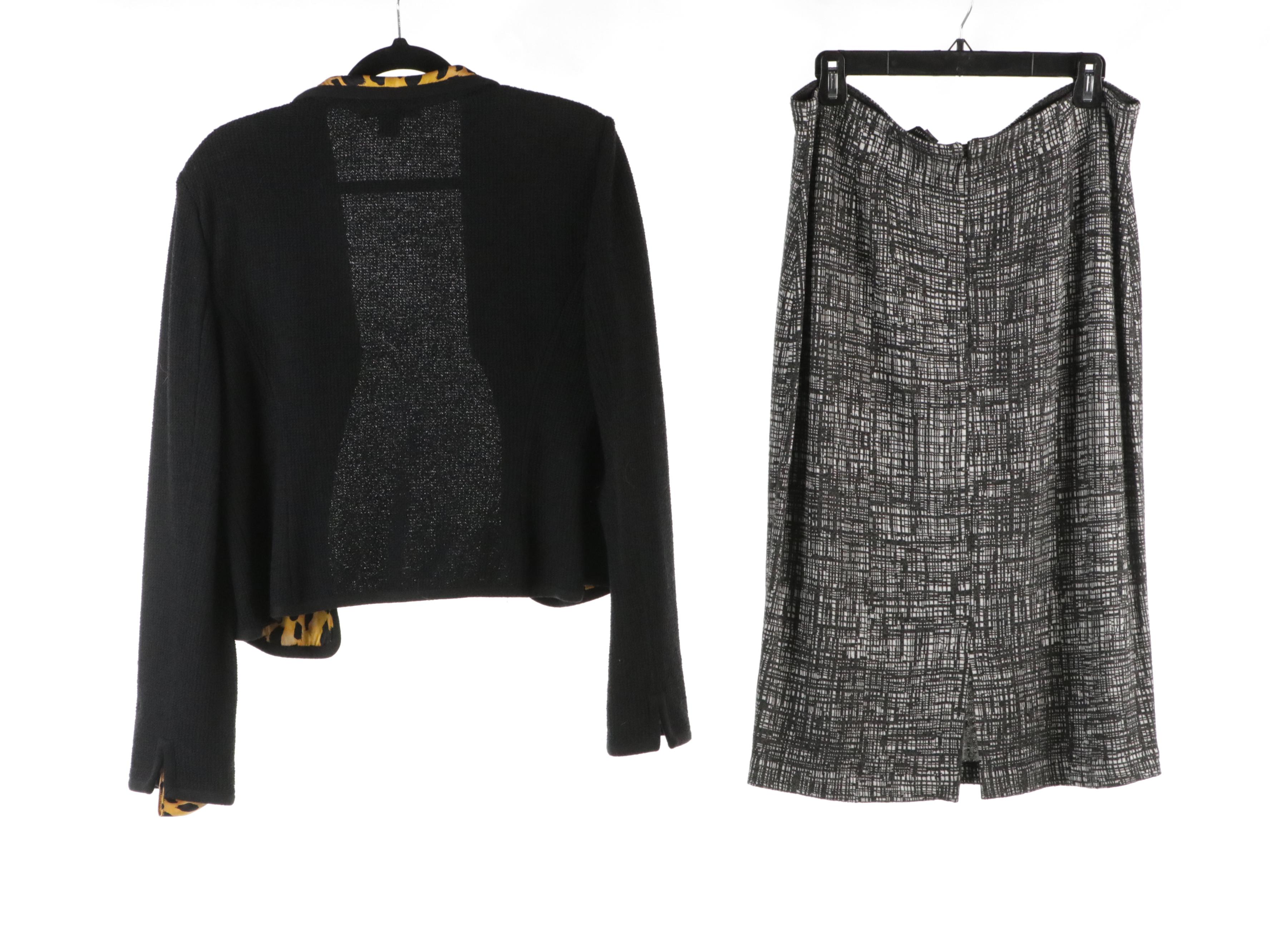 St. John Open-Front Jacket and Skirt