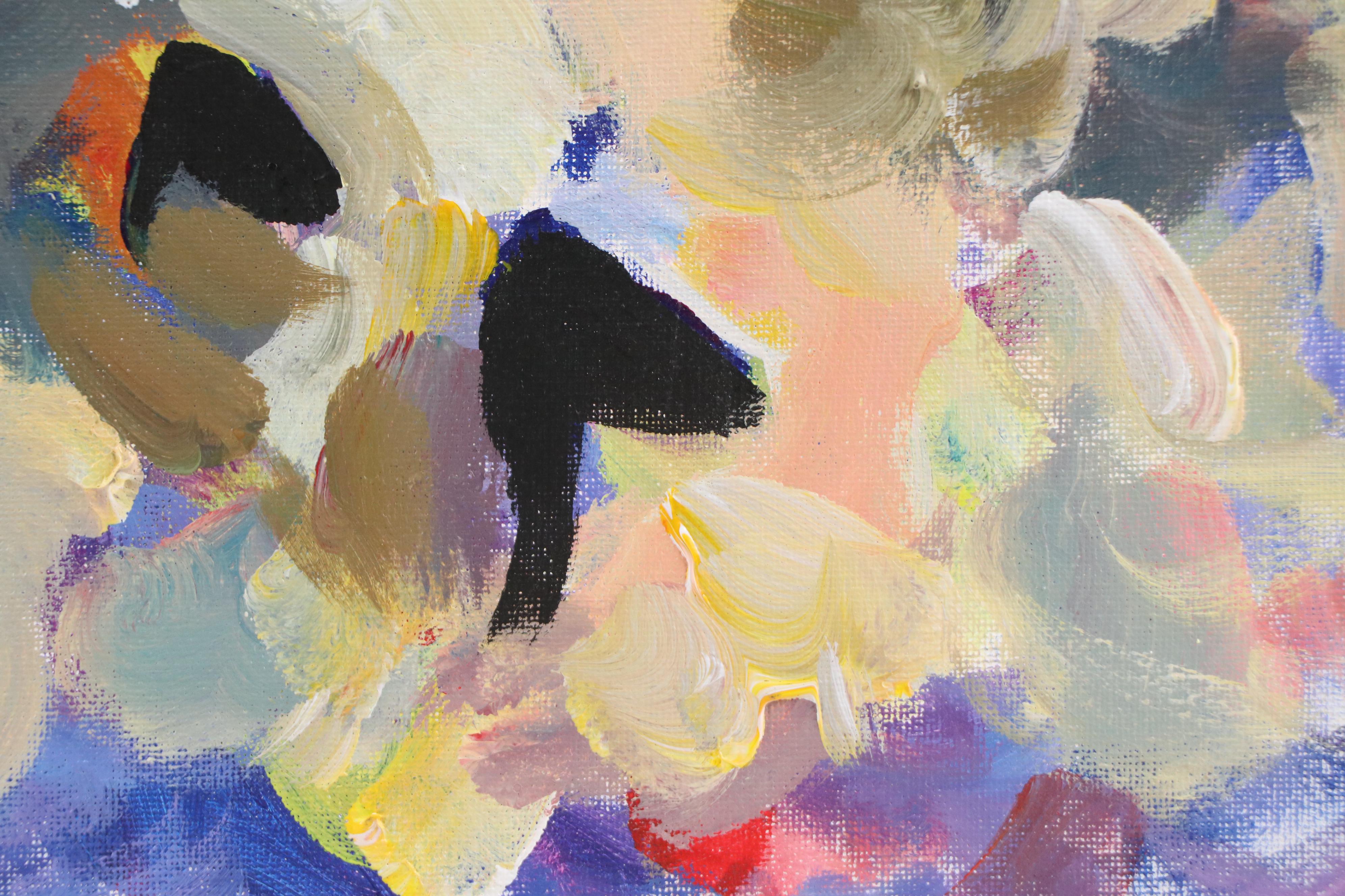 Elle Raines Modern Acrylic Painting "Flock of Sheep #21," 21st Century