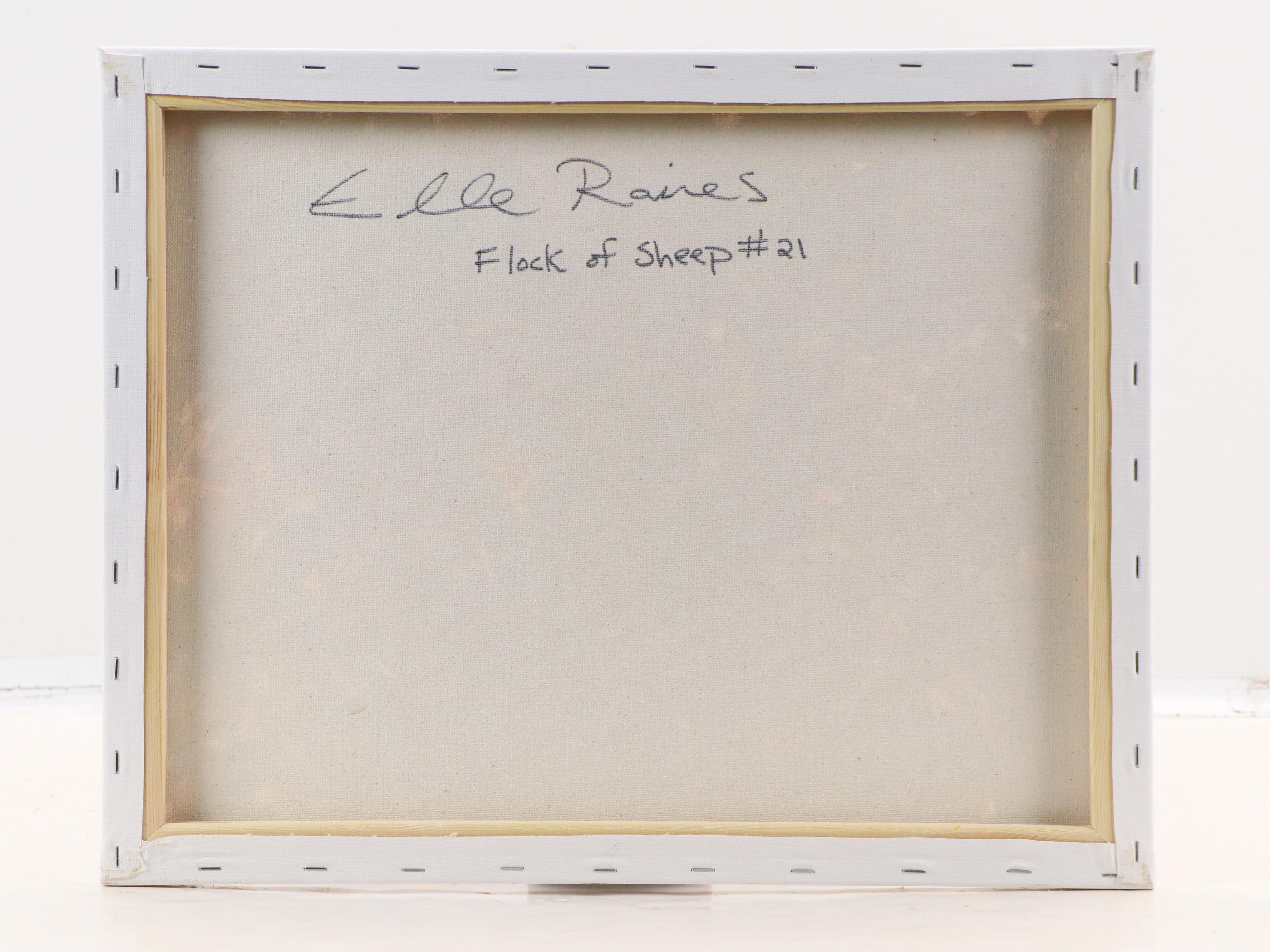 Elle Raines Modern Acrylic Painting "Flock of Sheep #21," 21st Century