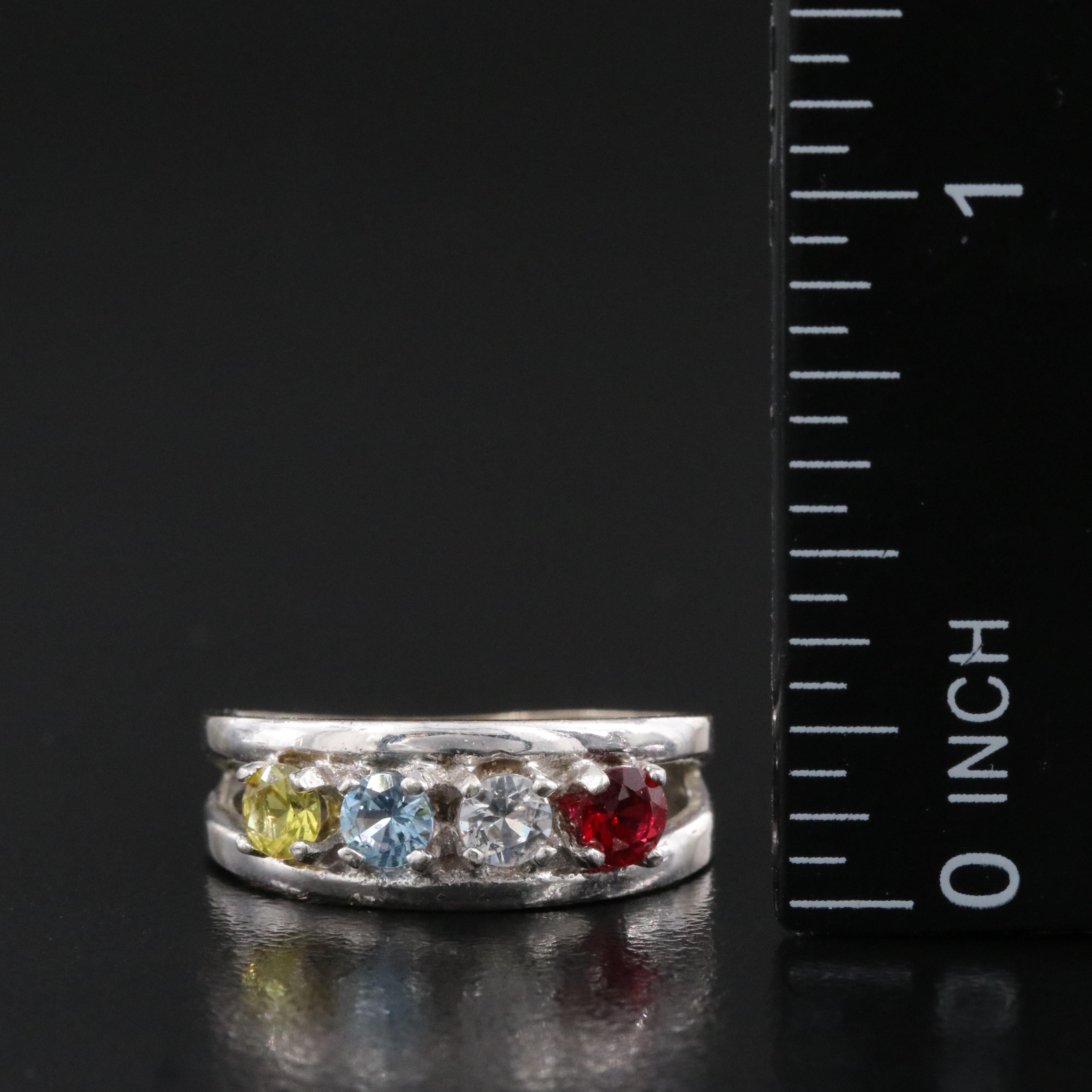 10K Ruby, Topaz, and Sapphire Ring