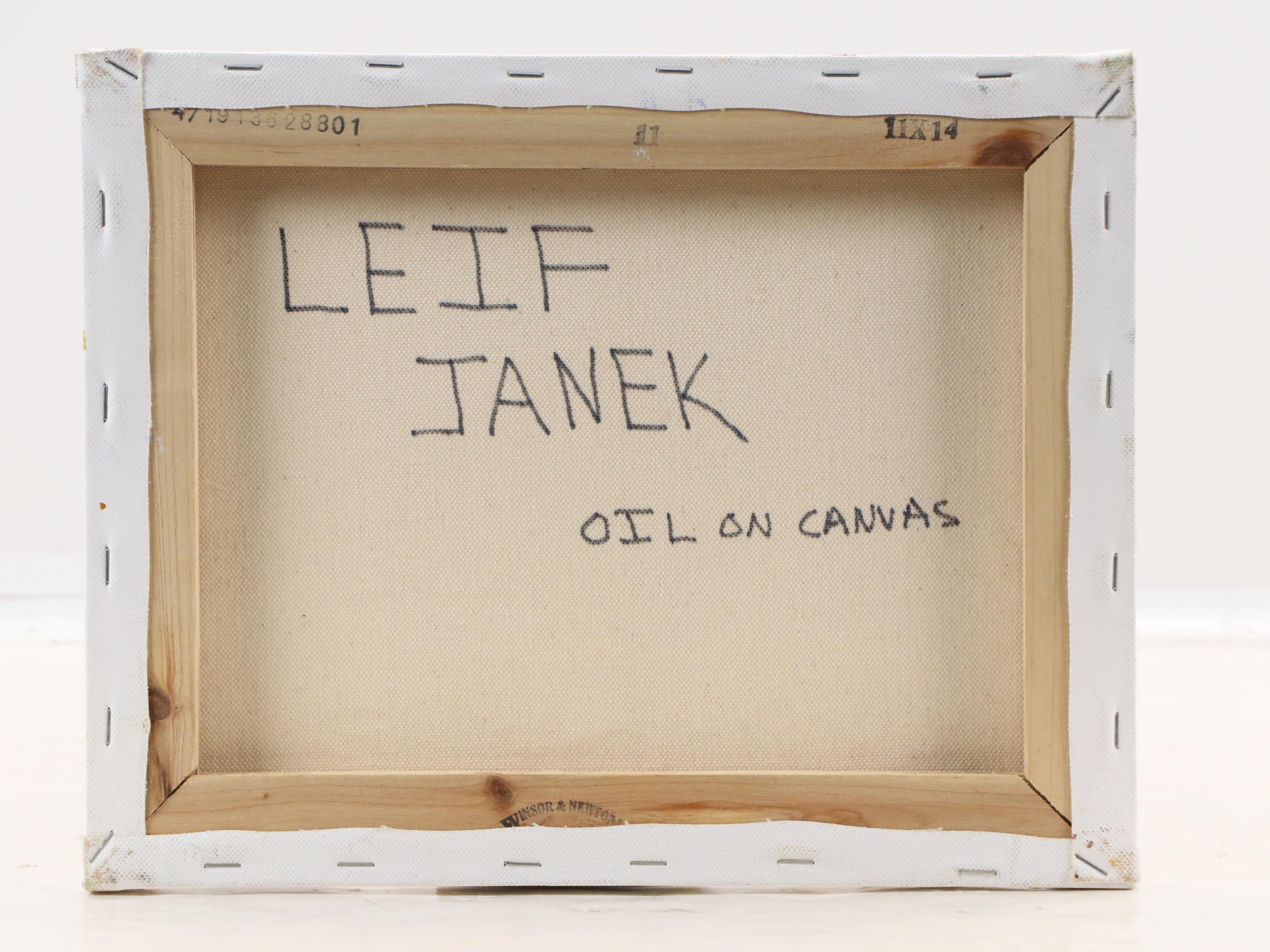 Leif Janek Oil Painting of Abstract Mountain, 21st Century