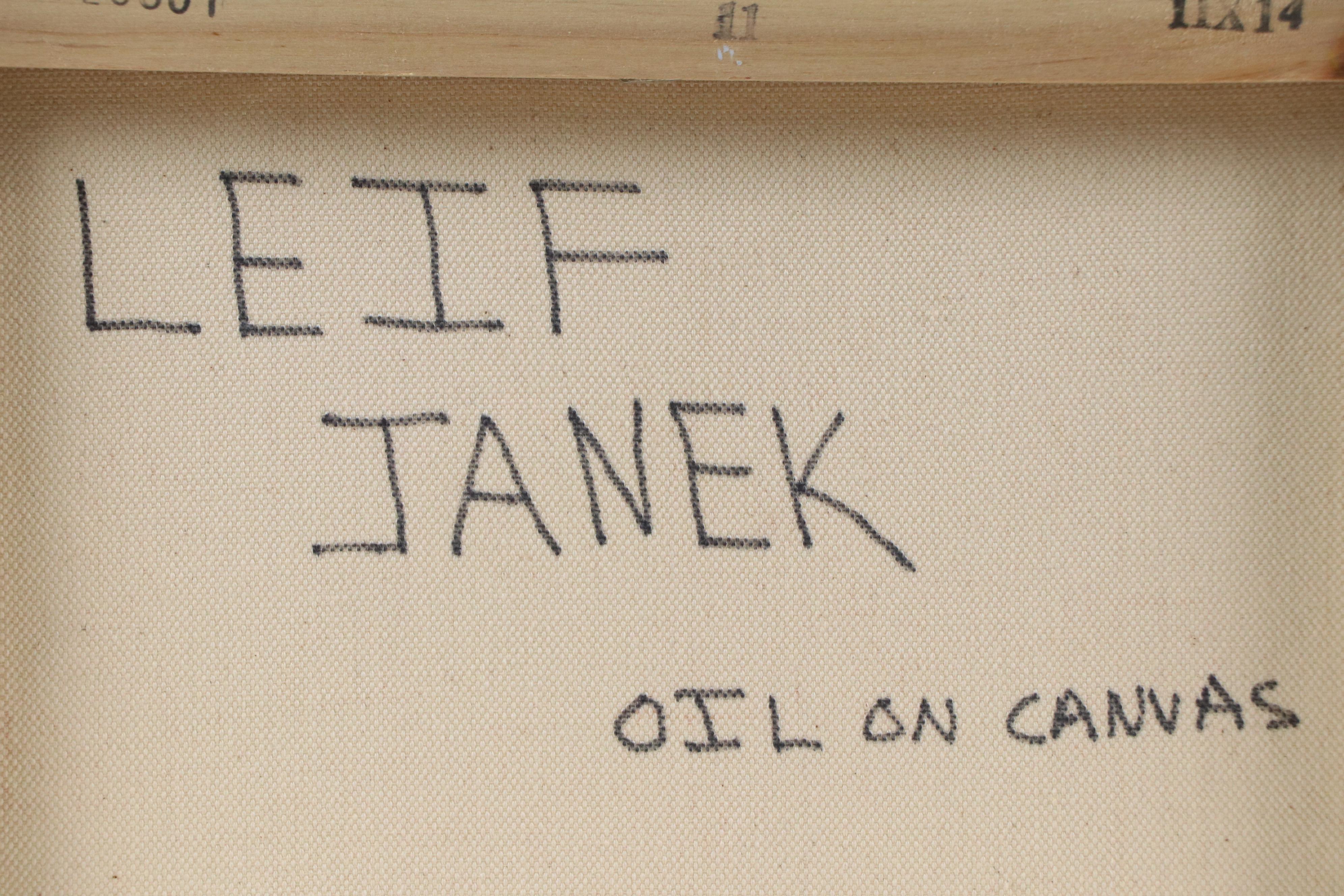 Leif Janek Oil Painting of Abstract Mountain, 21st Century