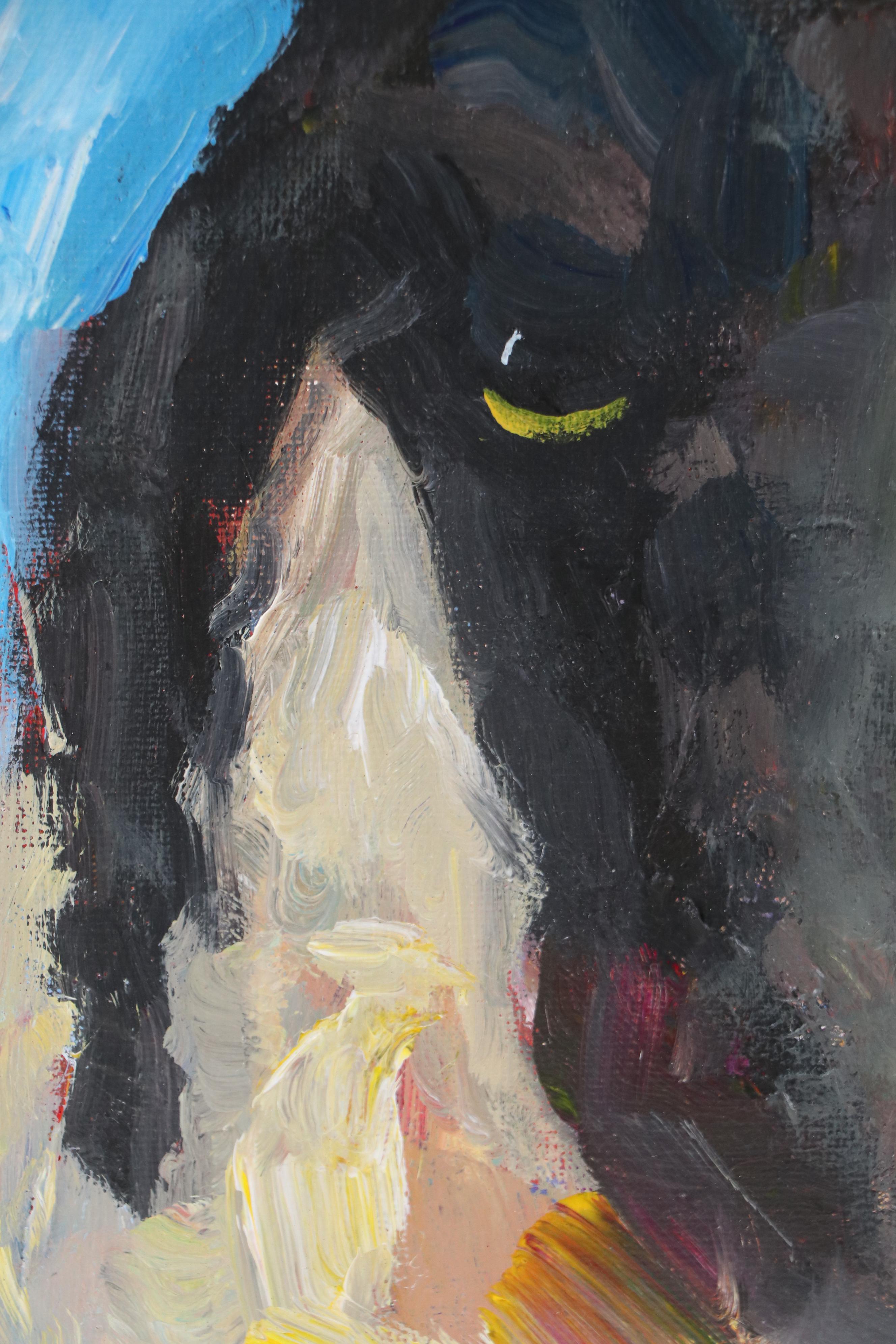 Elle Raines Modern Acrylic Painting "Sheep," 21st Century