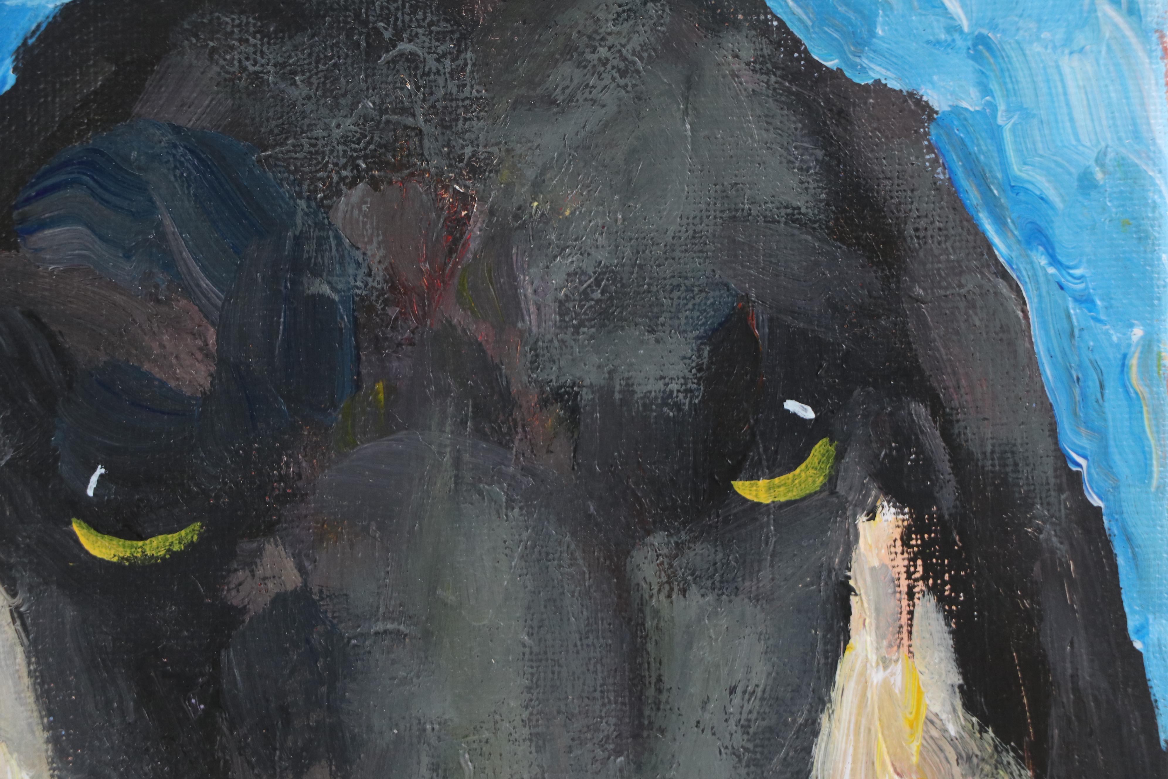 Elle Raines Modern Acrylic Painting "Sheep," 21st Century