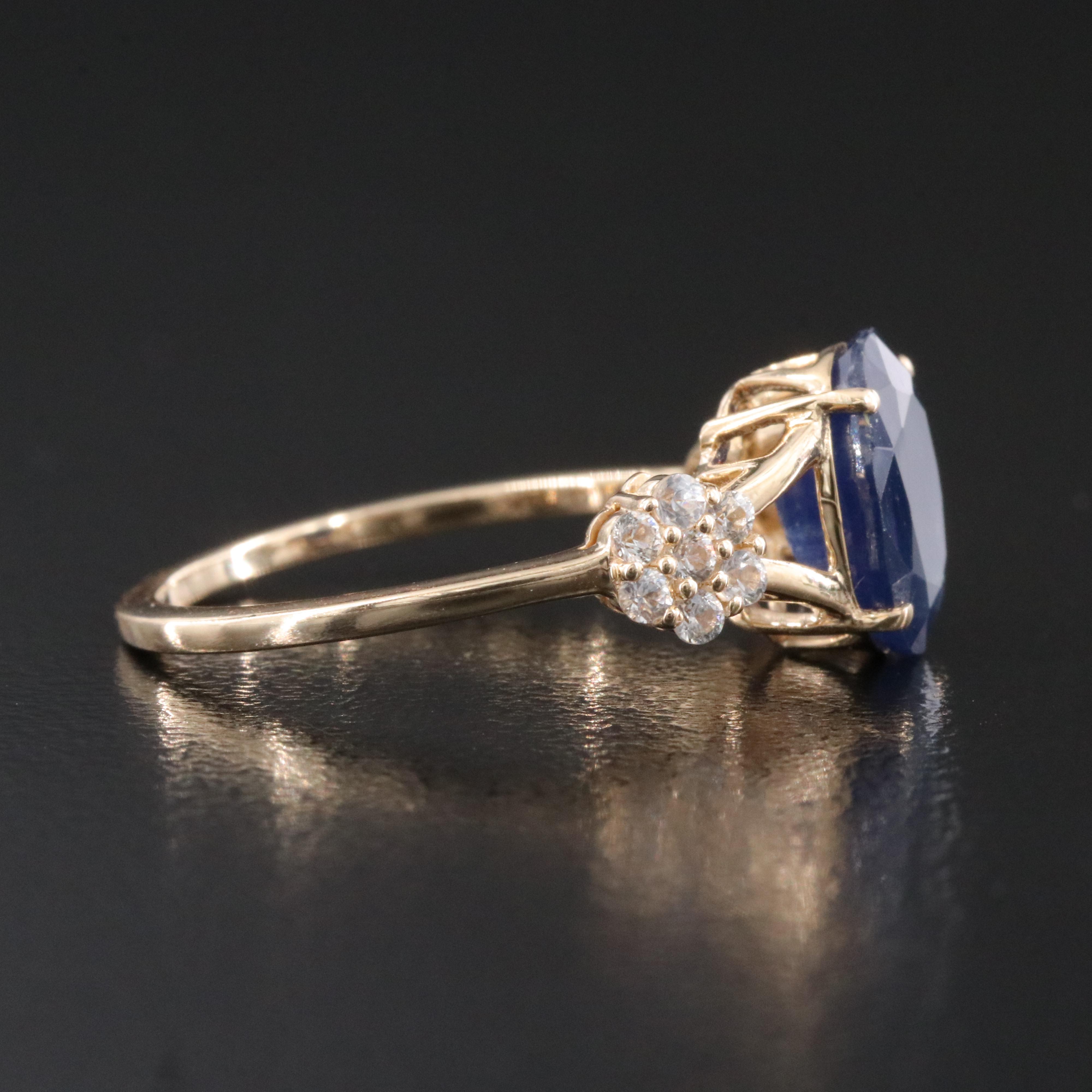 14K 2.39 CTW Sapphire and White Sapphire Ring