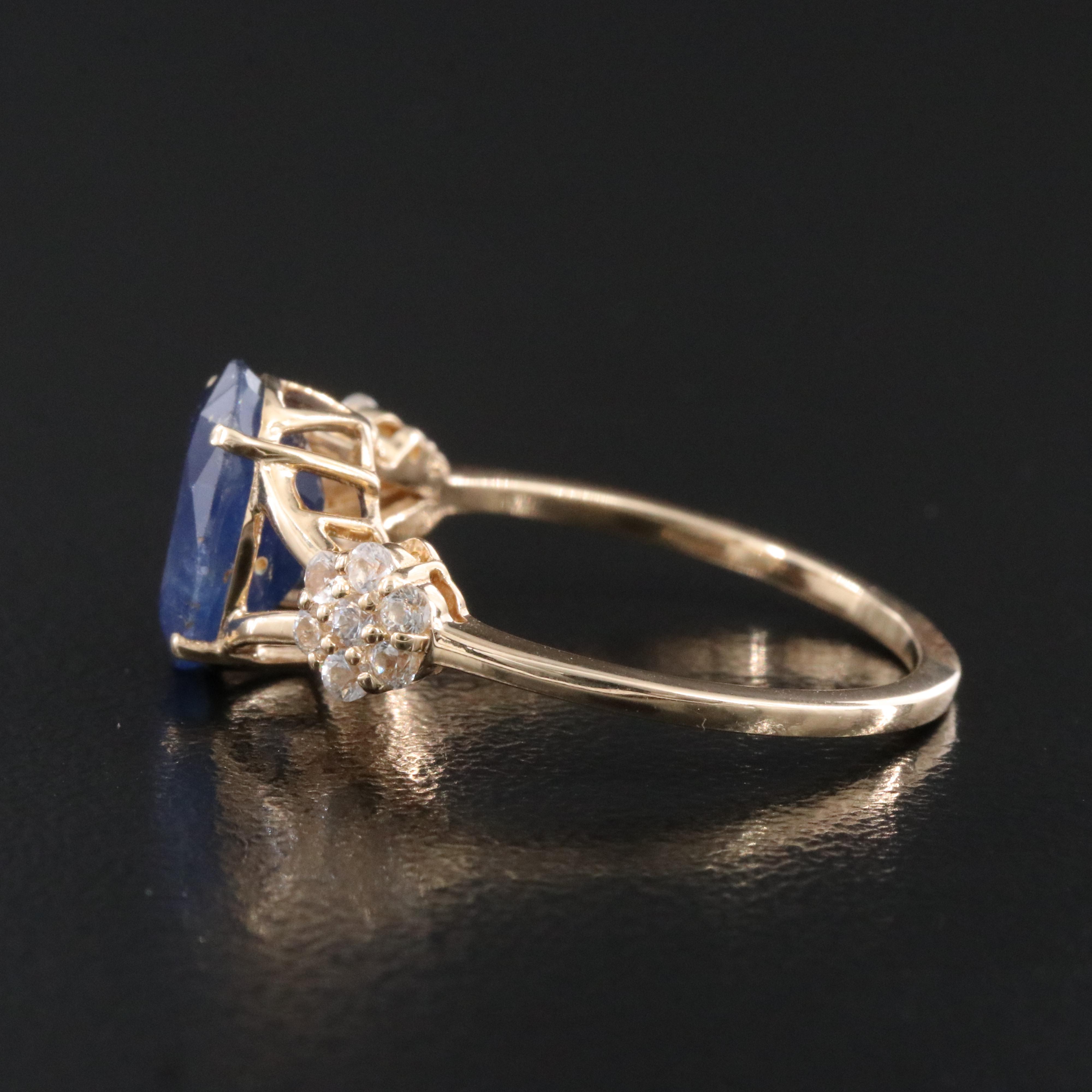 14K 2.39 CTW Sapphire and White Sapphire Ring