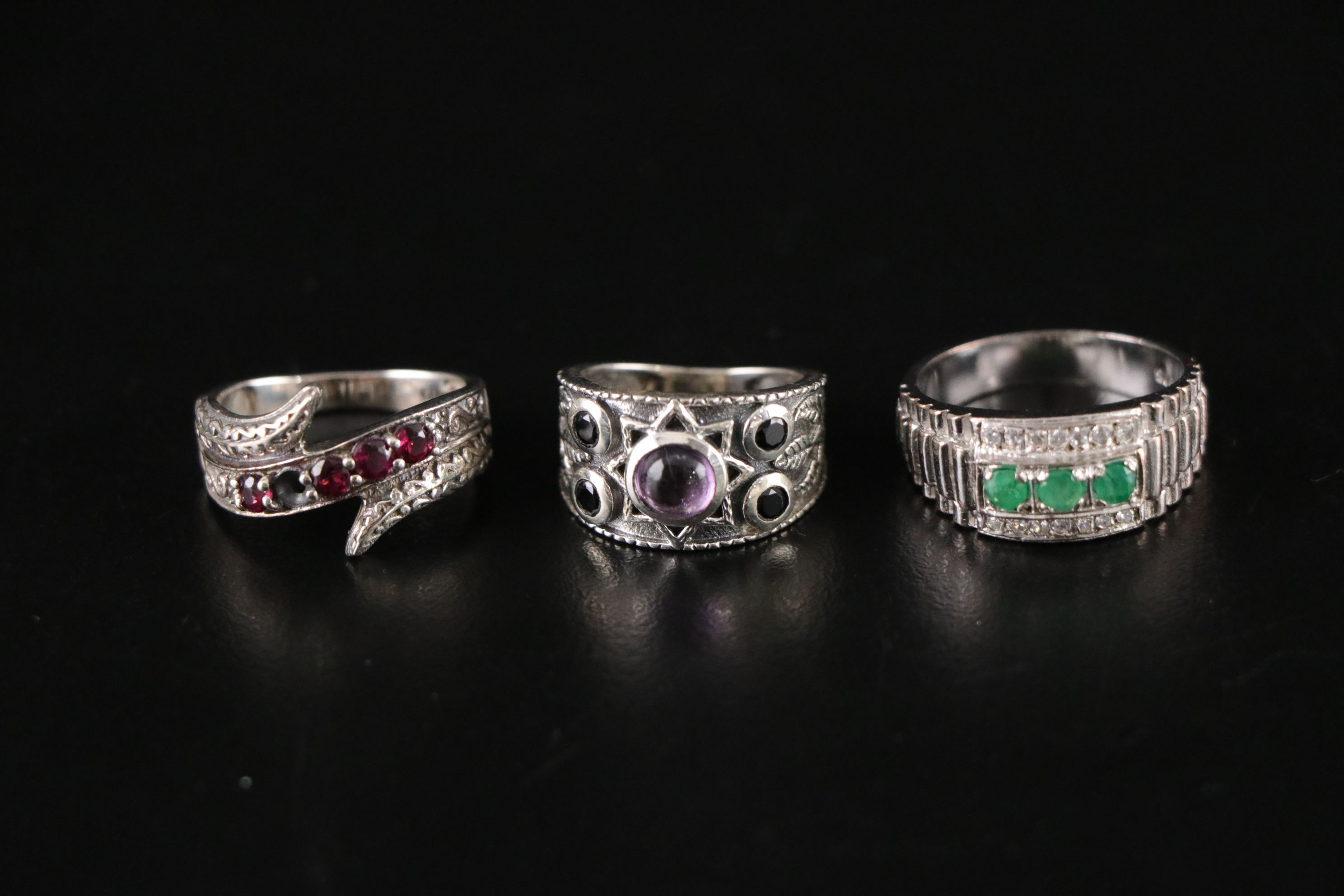 14 Assorted Sterling Silver Rings, Necklaces, Earrings, and Pendants