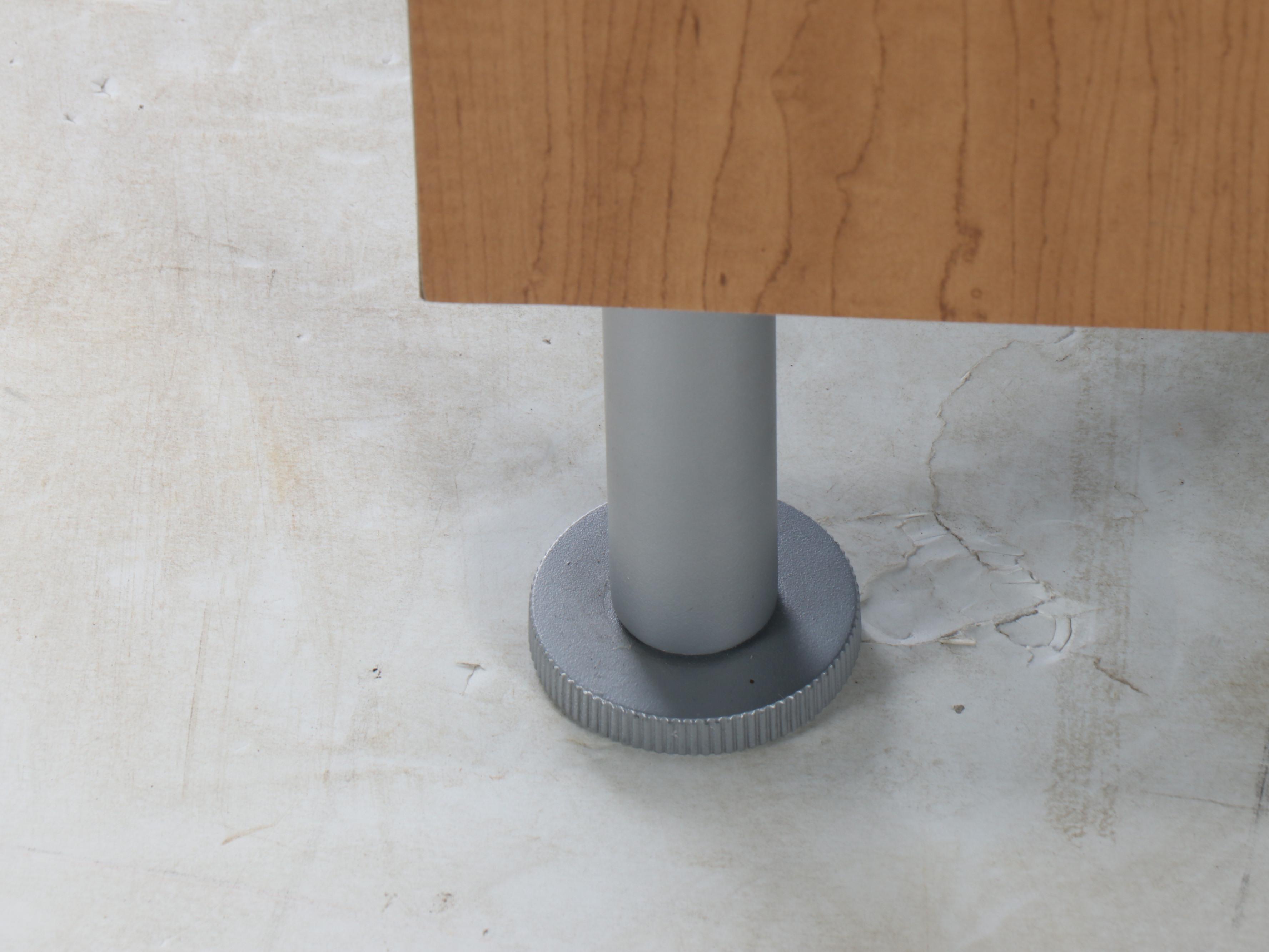 Mid Century Modern Style Wood Side Table with Attached Lamp