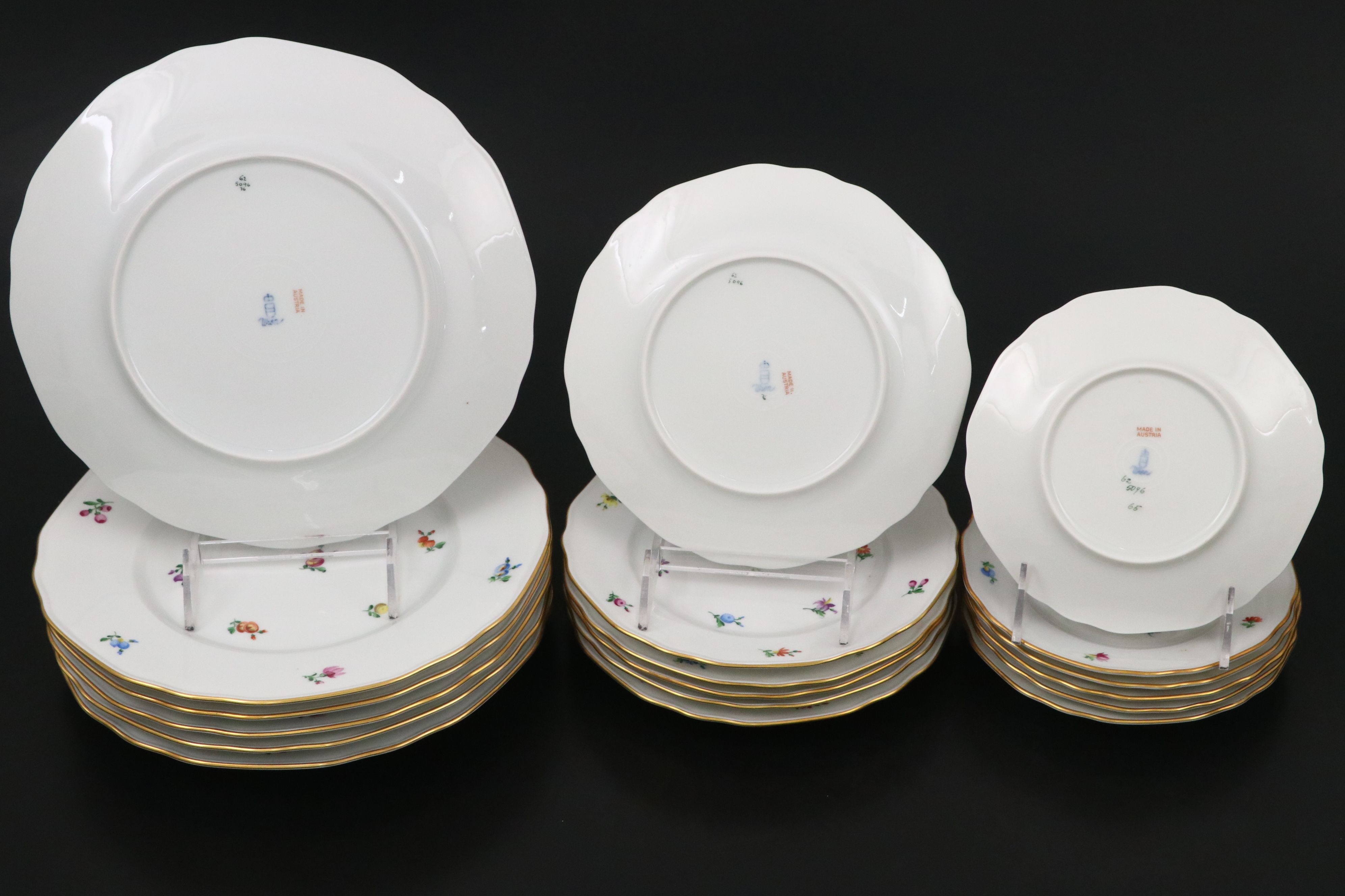 Augarten Gold Gilt Floral Porcelain Dinnerware