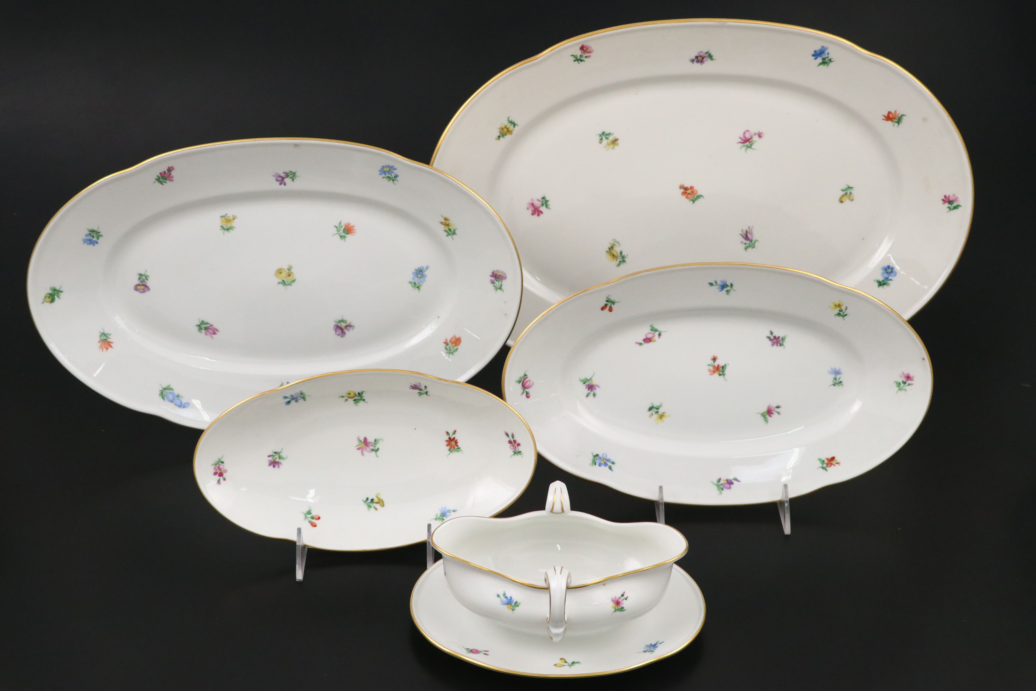 Augarten Gold Gilt Floral Porcelain Dinnerware