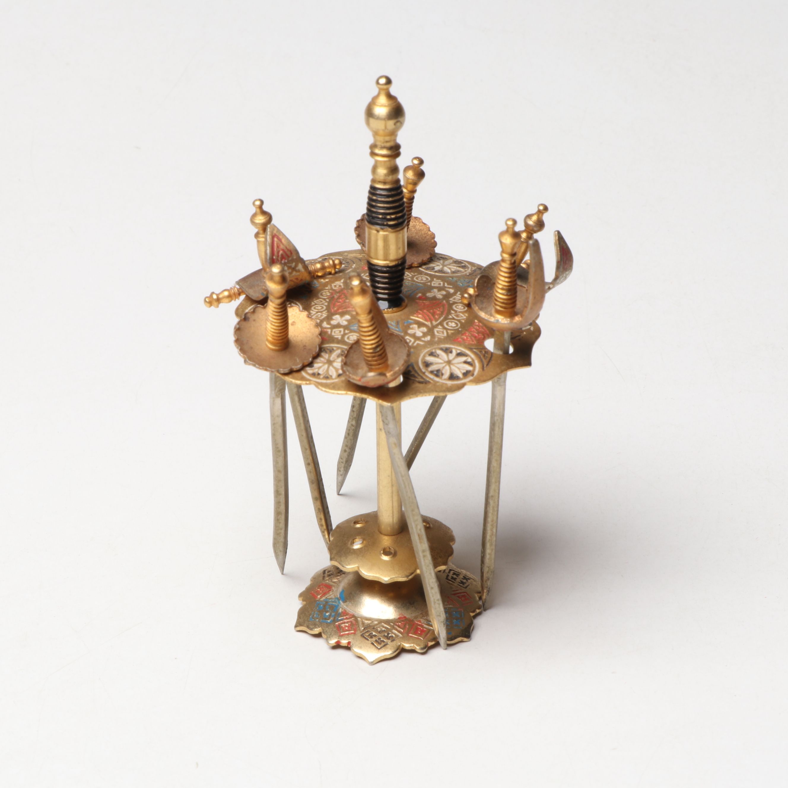 Hollywood Regency Gilt Perfume Bottles, Spanish Cocktail Swords and Other Décor