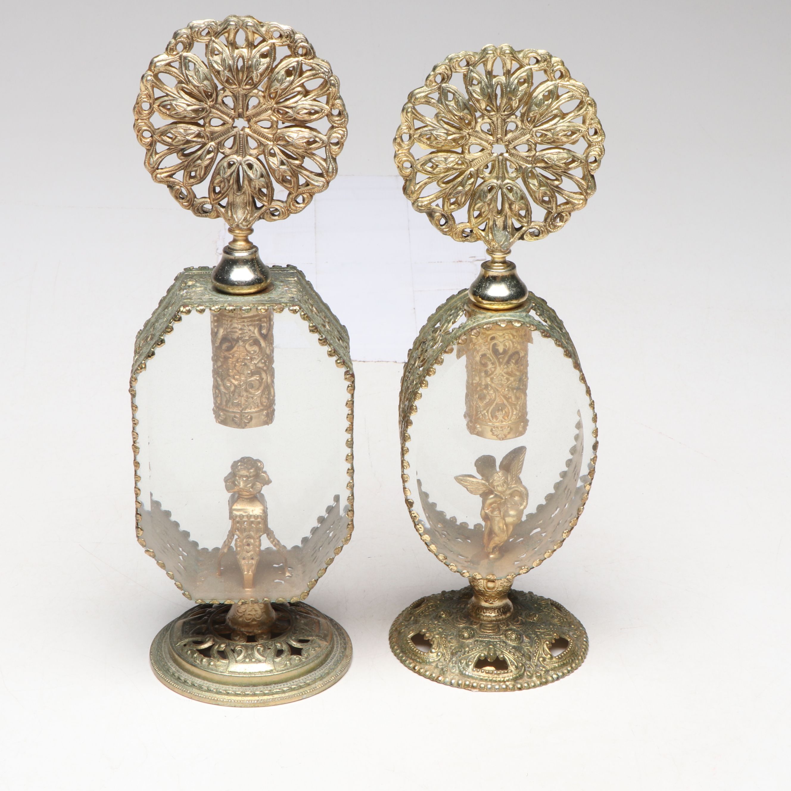Hollywood Regency Gilt Perfume Bottles, Spanish Cocktail Swords and Other Décor