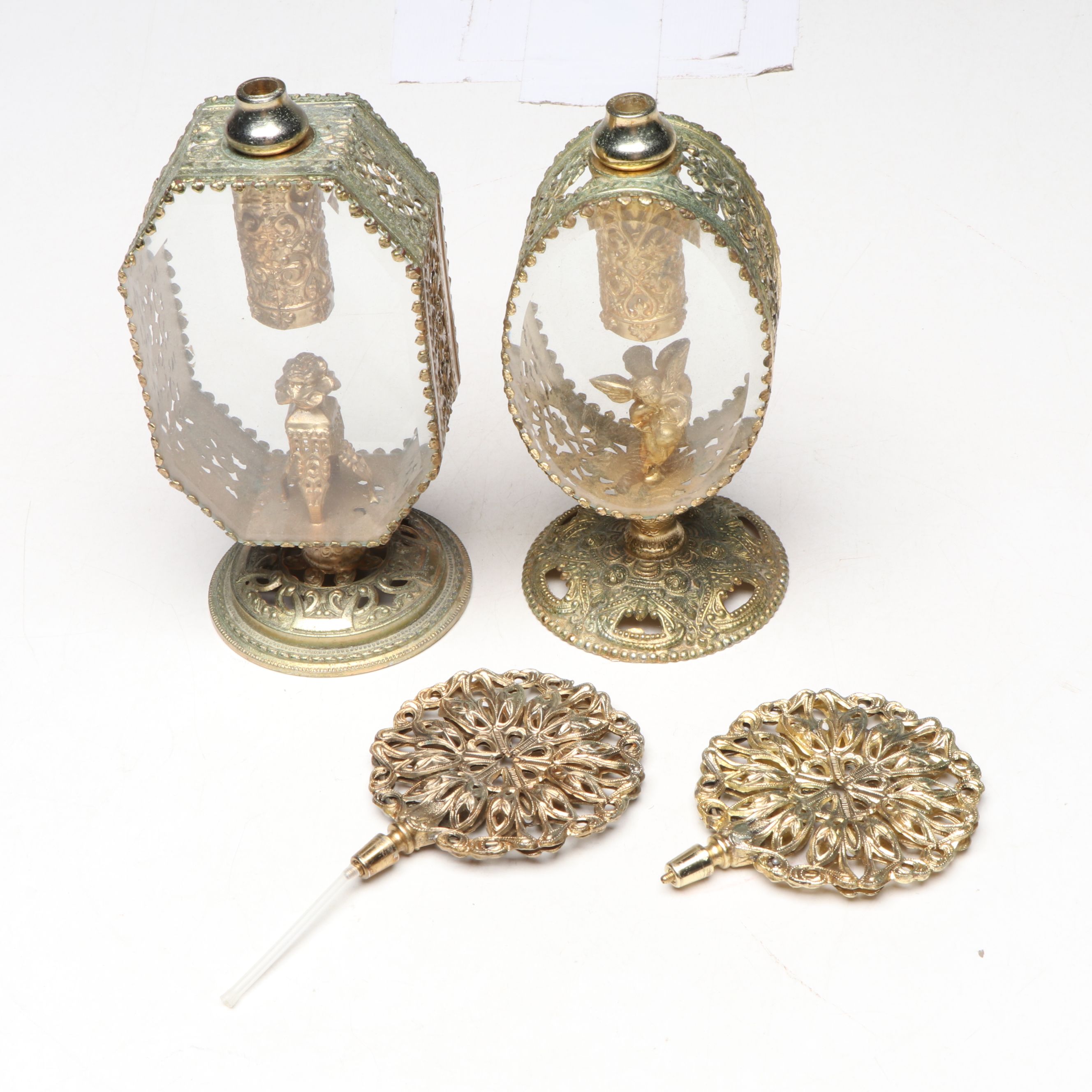 Hollywood Regency Gilt Perfume Bottles, Spanish Cocktail Swords and Other Décor