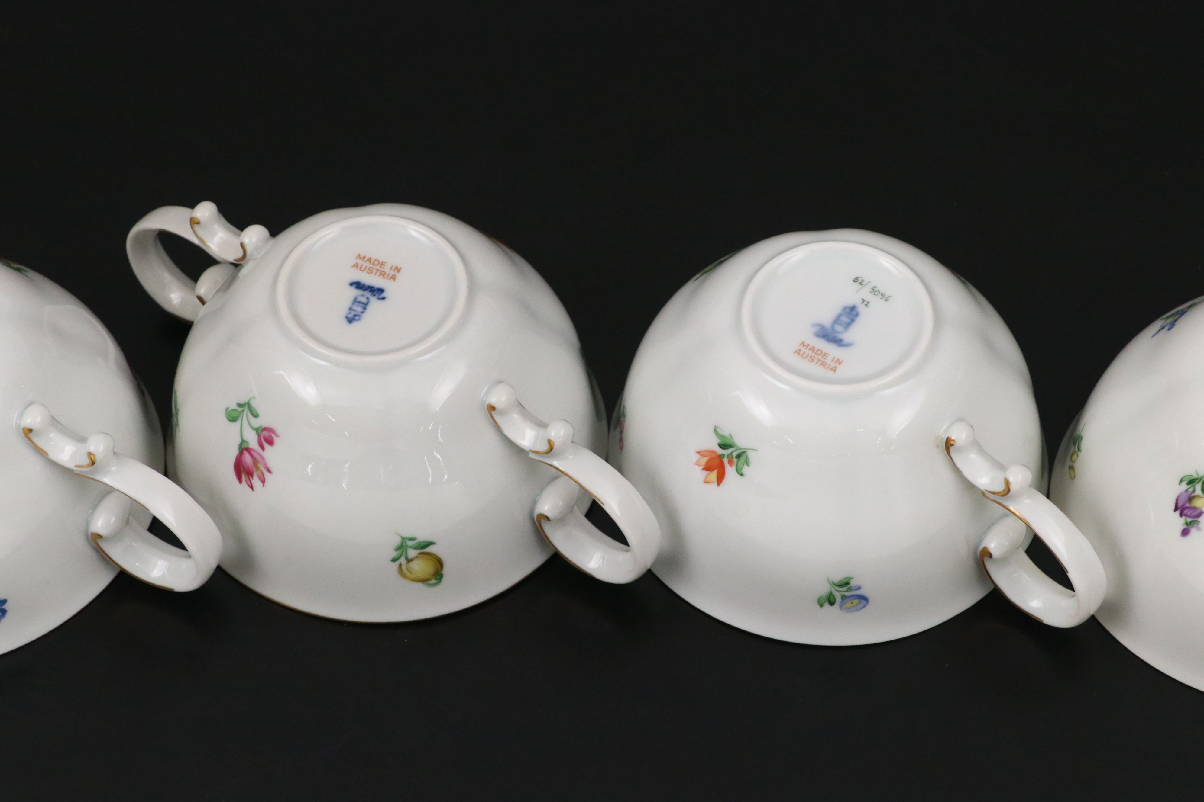 Augarten Gold Gilt Floral Porcelain Dinnerware