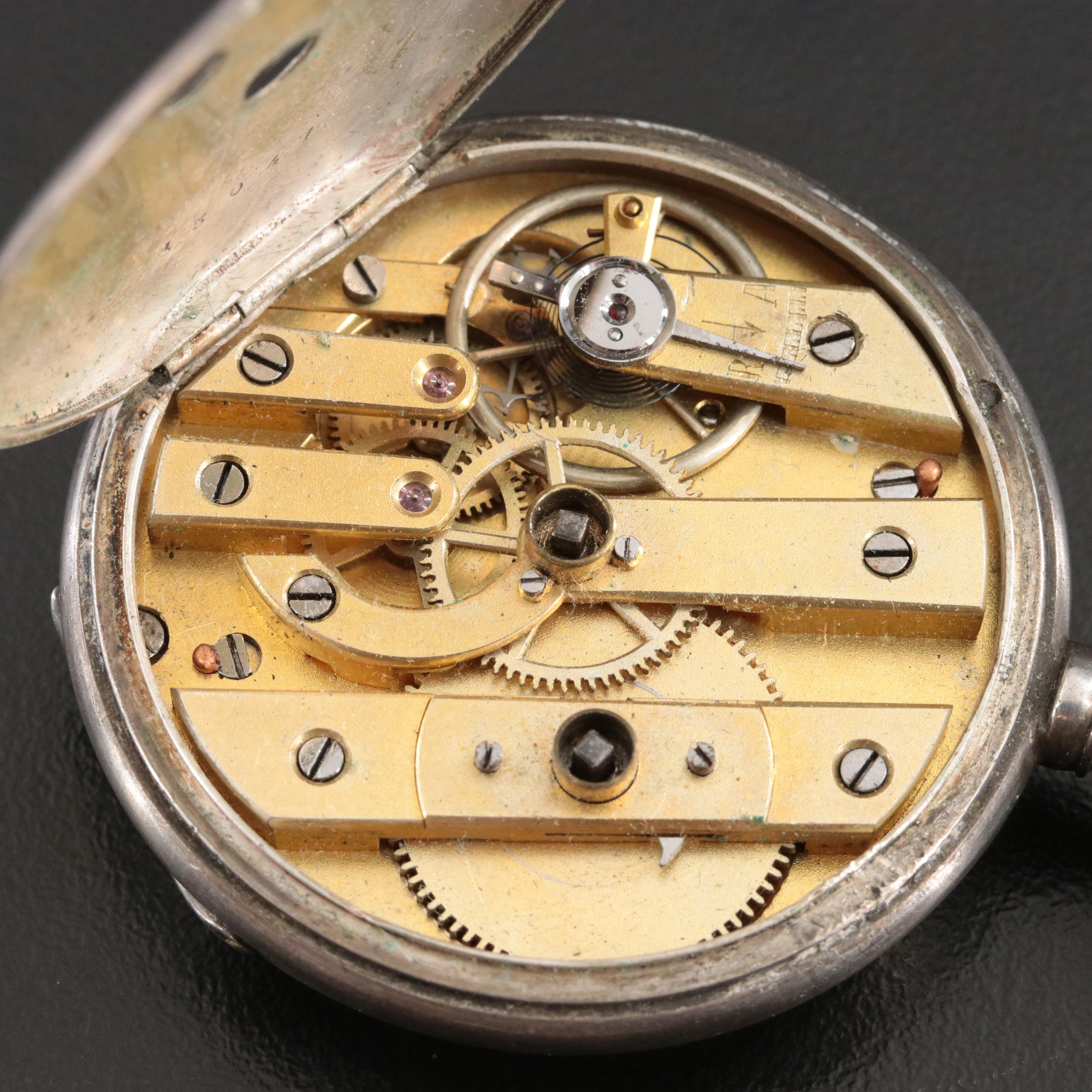 Benrus and Bulova Watches with Key Wind & Set Pocket Watch and Rose Tone Fob